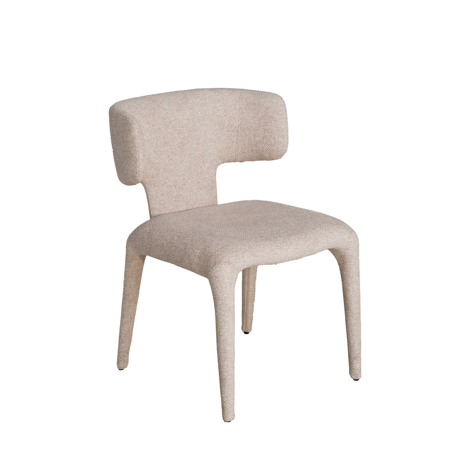 Contemporary Dining Chair - Fabric-Wrapped Legs & Curved Back Design