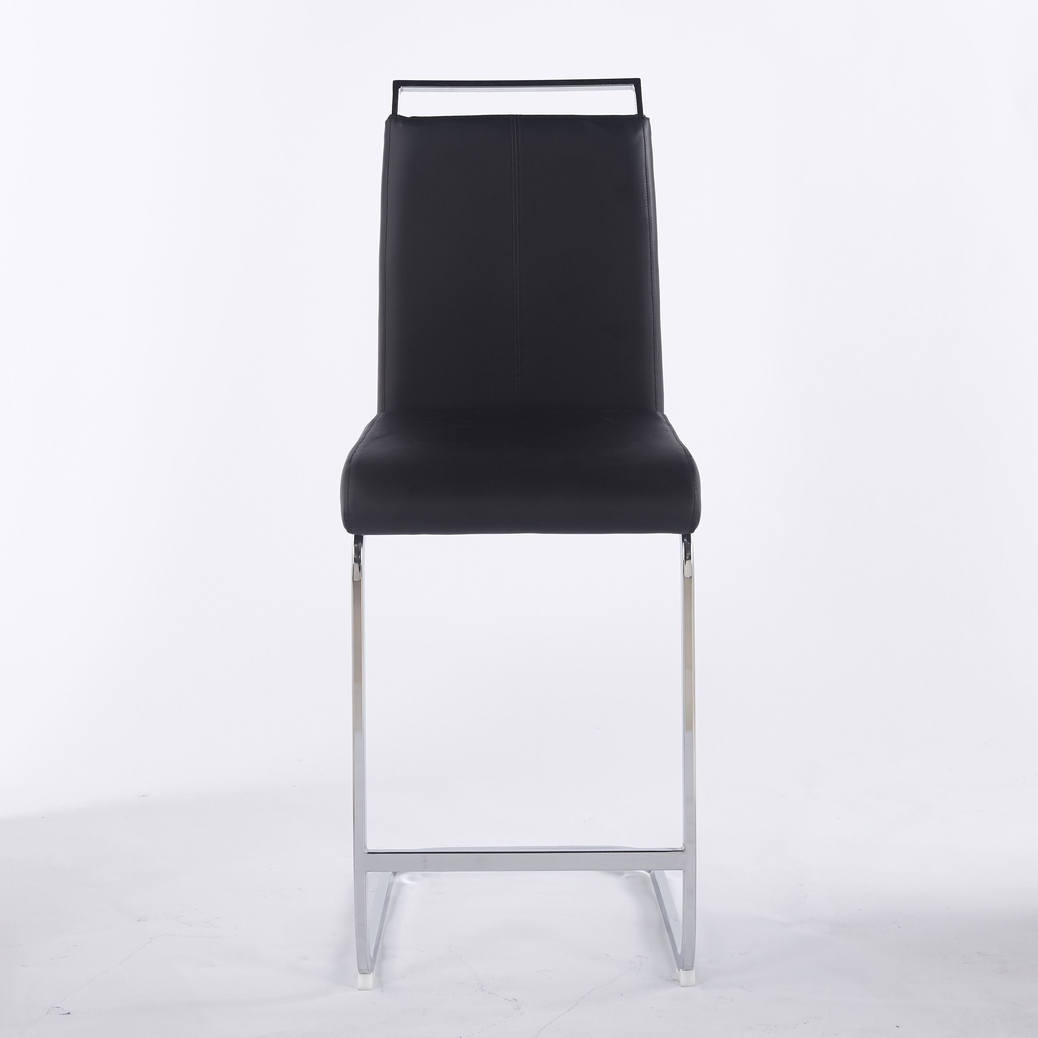 Contemporary Upholstered Dining Chair, Diamond Stitched PU Leather with Gold/Chrome Cantilever Base 4pCS/CTN