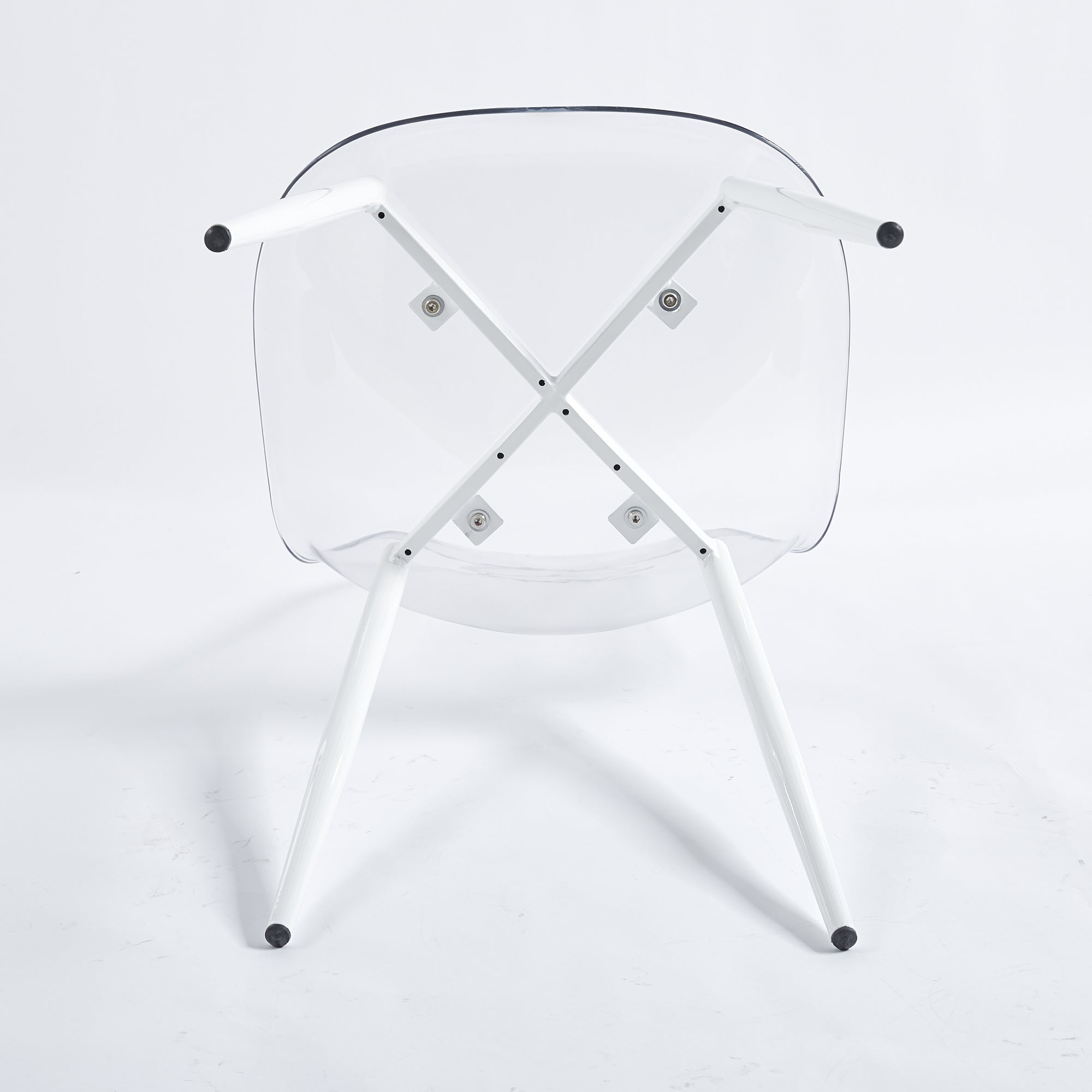 Clear Acrylic Accent Side Chairs w/ Metal Legs for Dining/Kitchen/Living Room