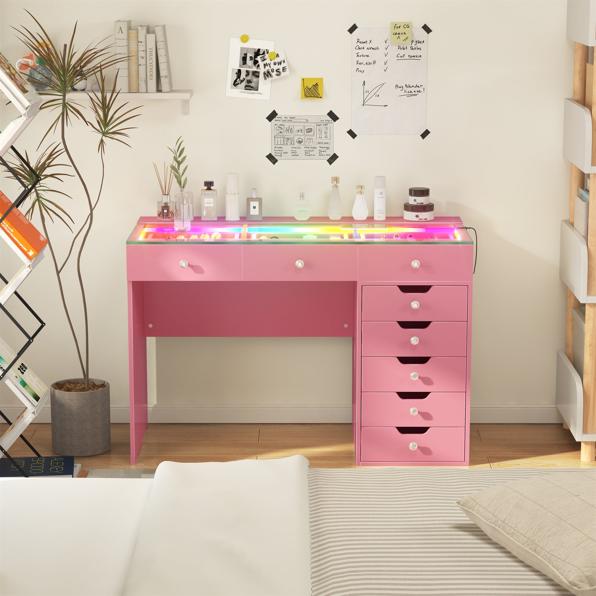 VANITII Diana Vanity Desk Pro- 8 Storage Drawers