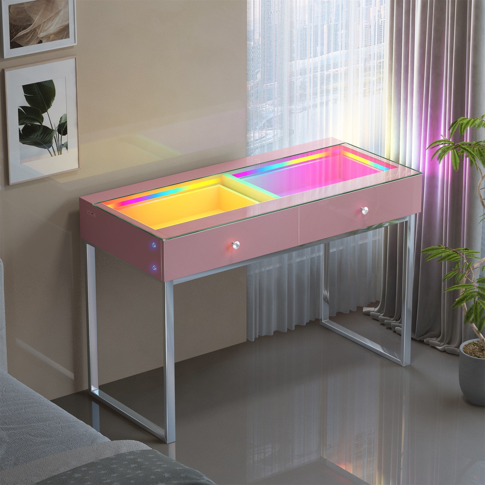 VANITII Alice RGB Vanity Desk Pro - 2 Storage Drawers