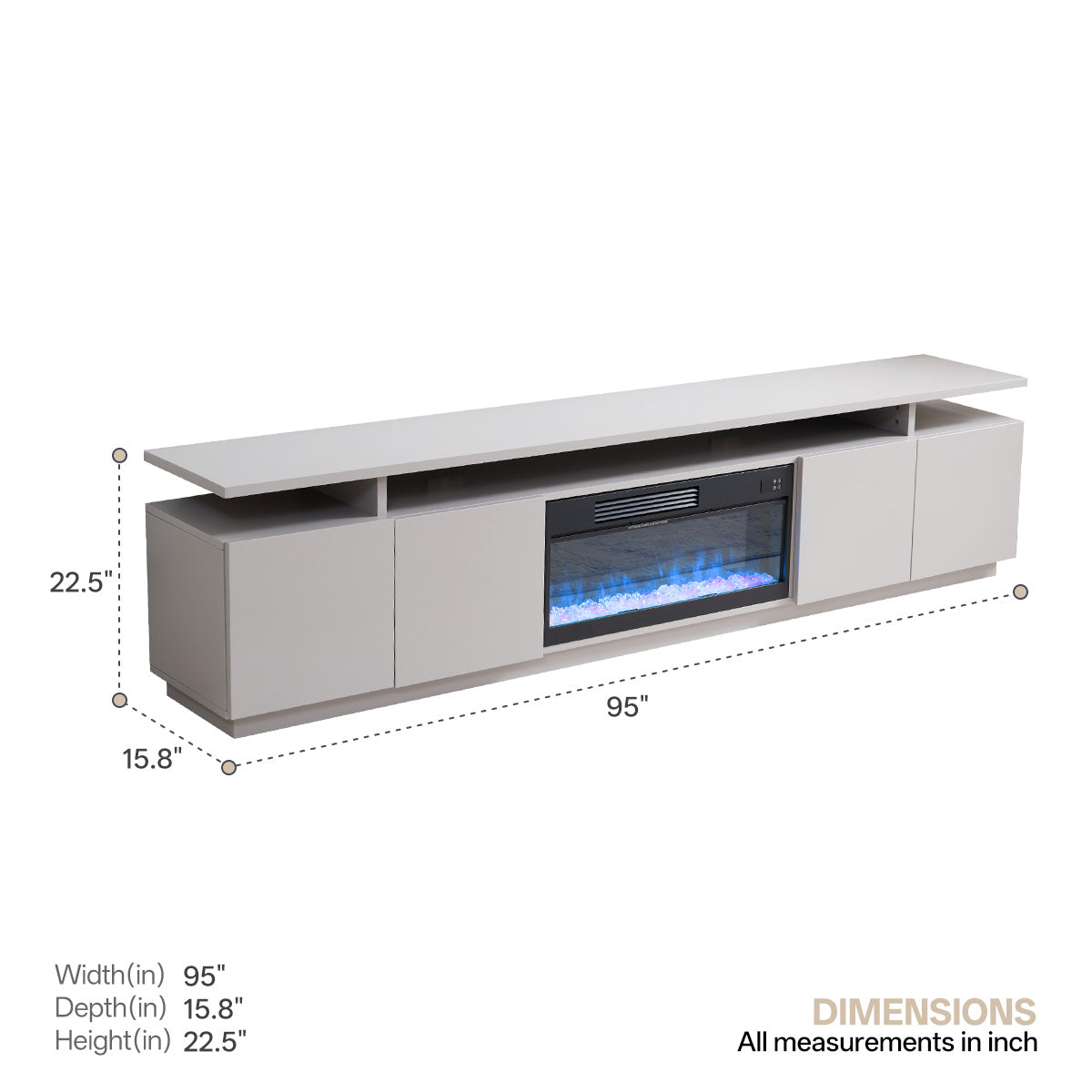 Fully Assembled 95" TV cabinet-G2