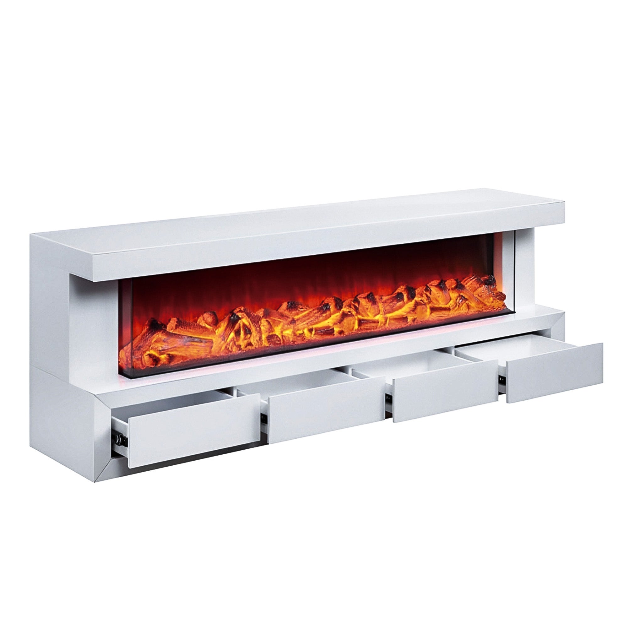 Fully Assembled TV Stand LED Heating Function Fireplace