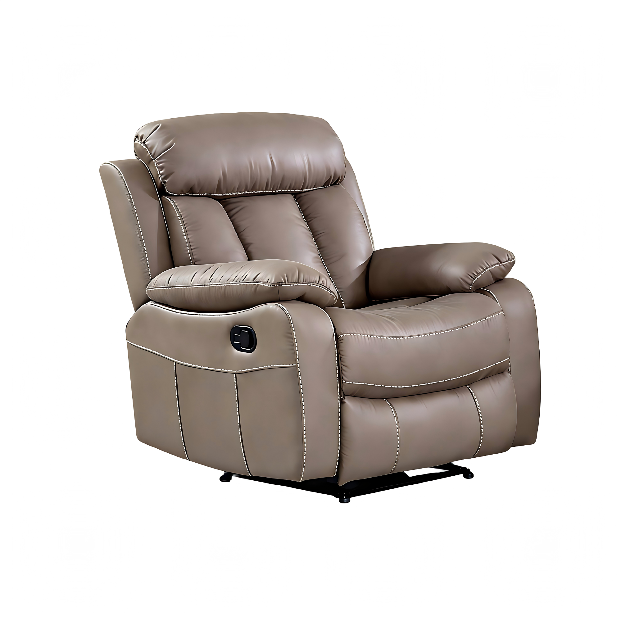 Kael Power Recliner & 1-Seater Sofa Set, Breathable Leather with Side Armrest Storage, Rustic Home Theater Seating