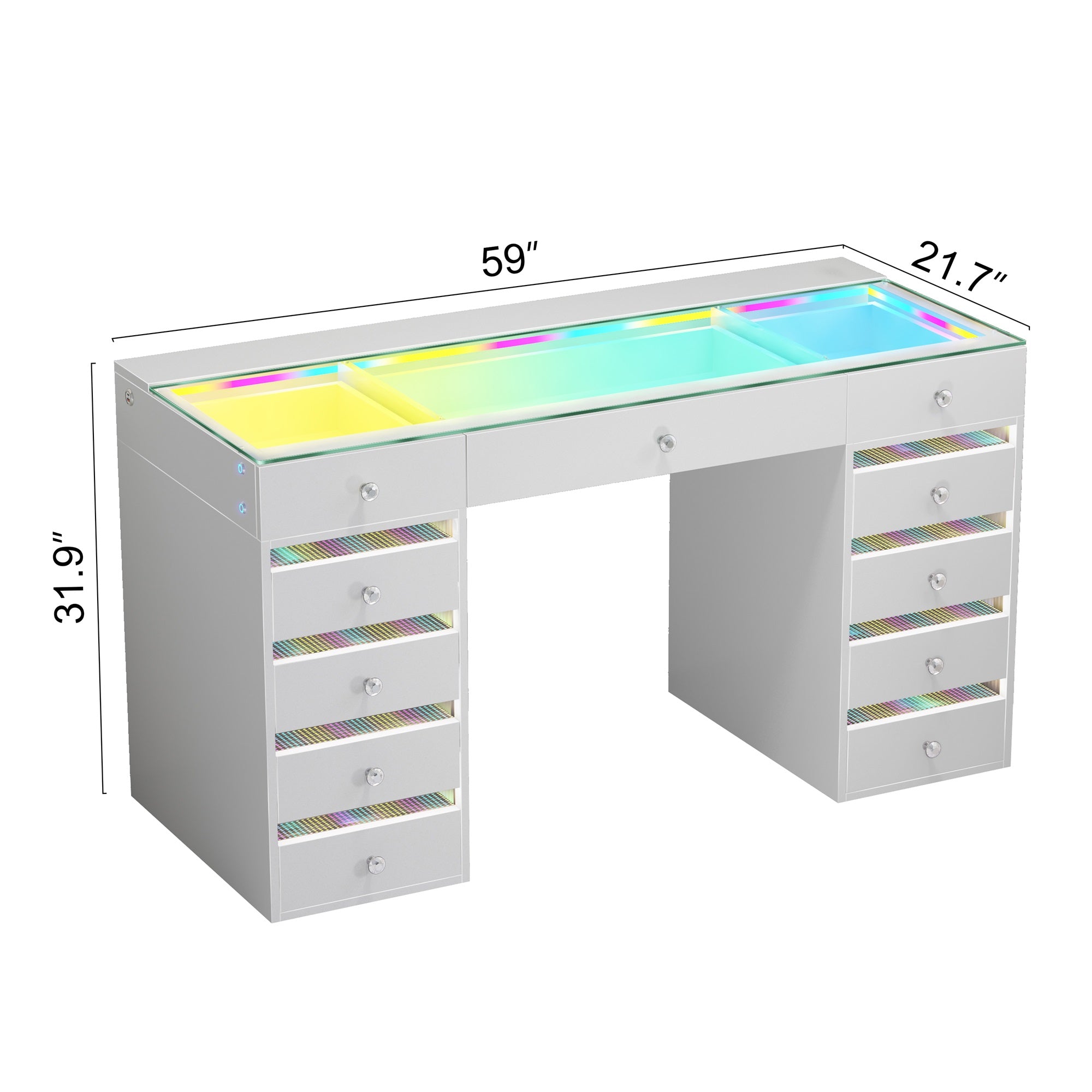 VANITII Fenair Vanity Desk with RGB light