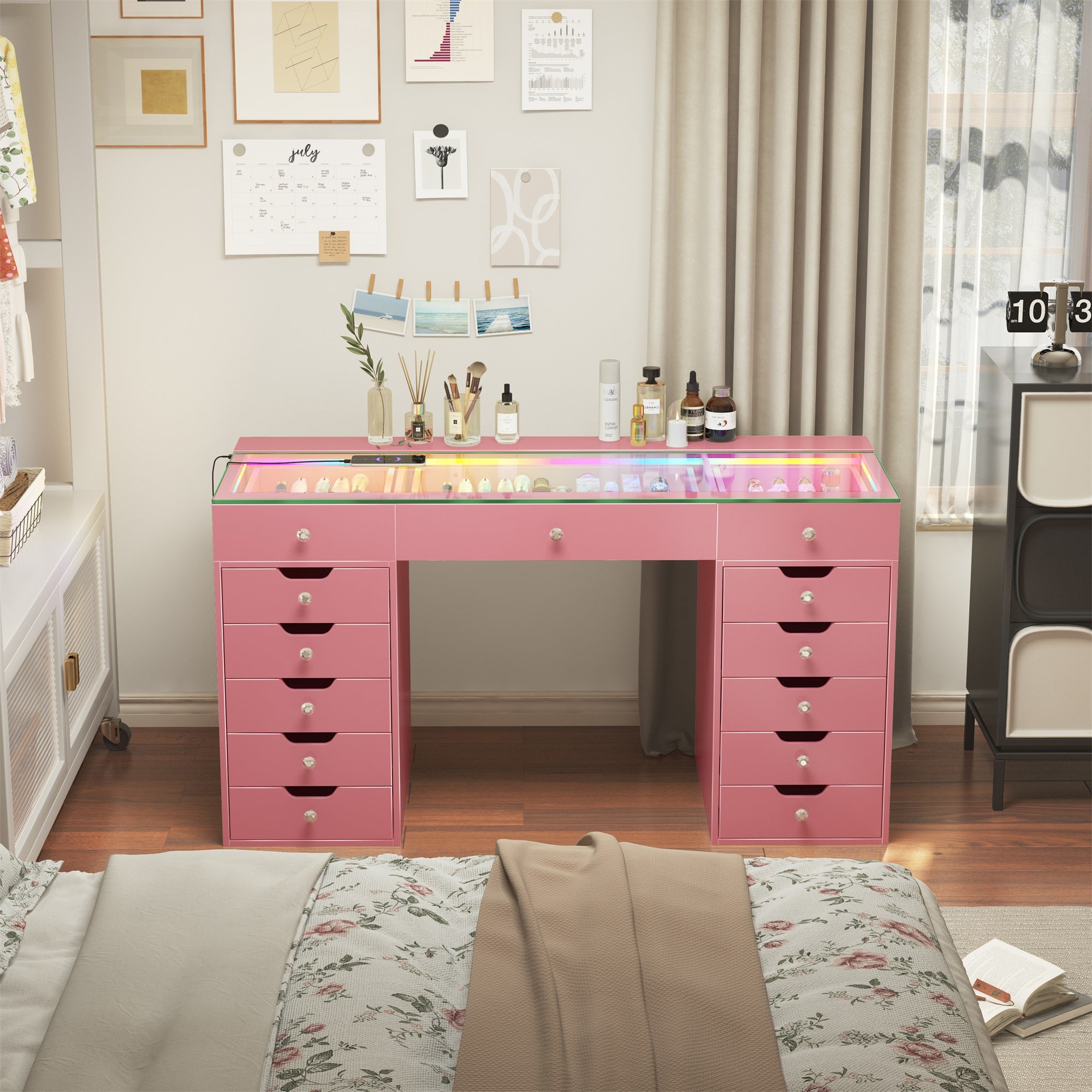 VANITII Eva-RGB Vanity Desk Pro - 13 Storage Drawers