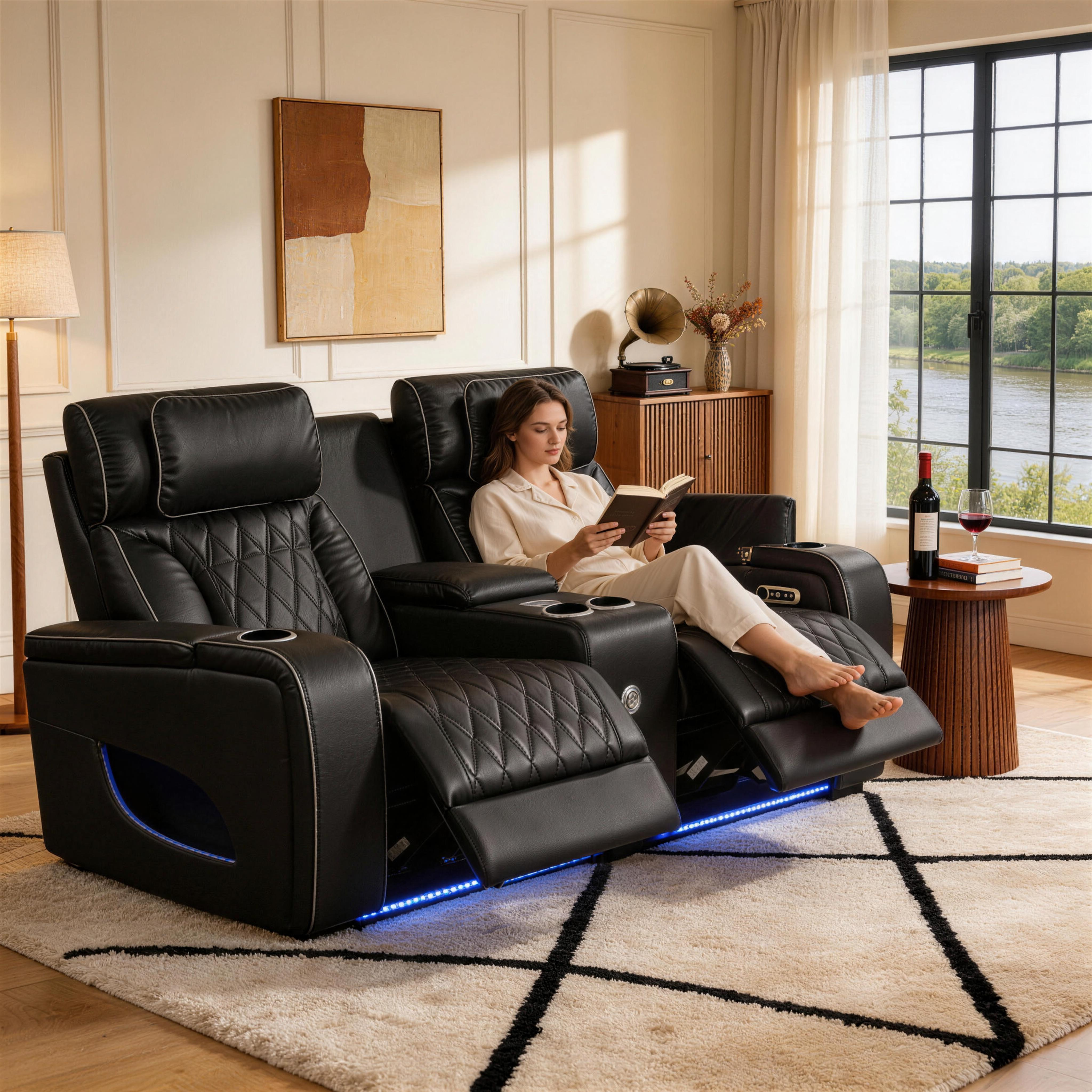 Jessie Power Recliner Black 2-seater Loveseat