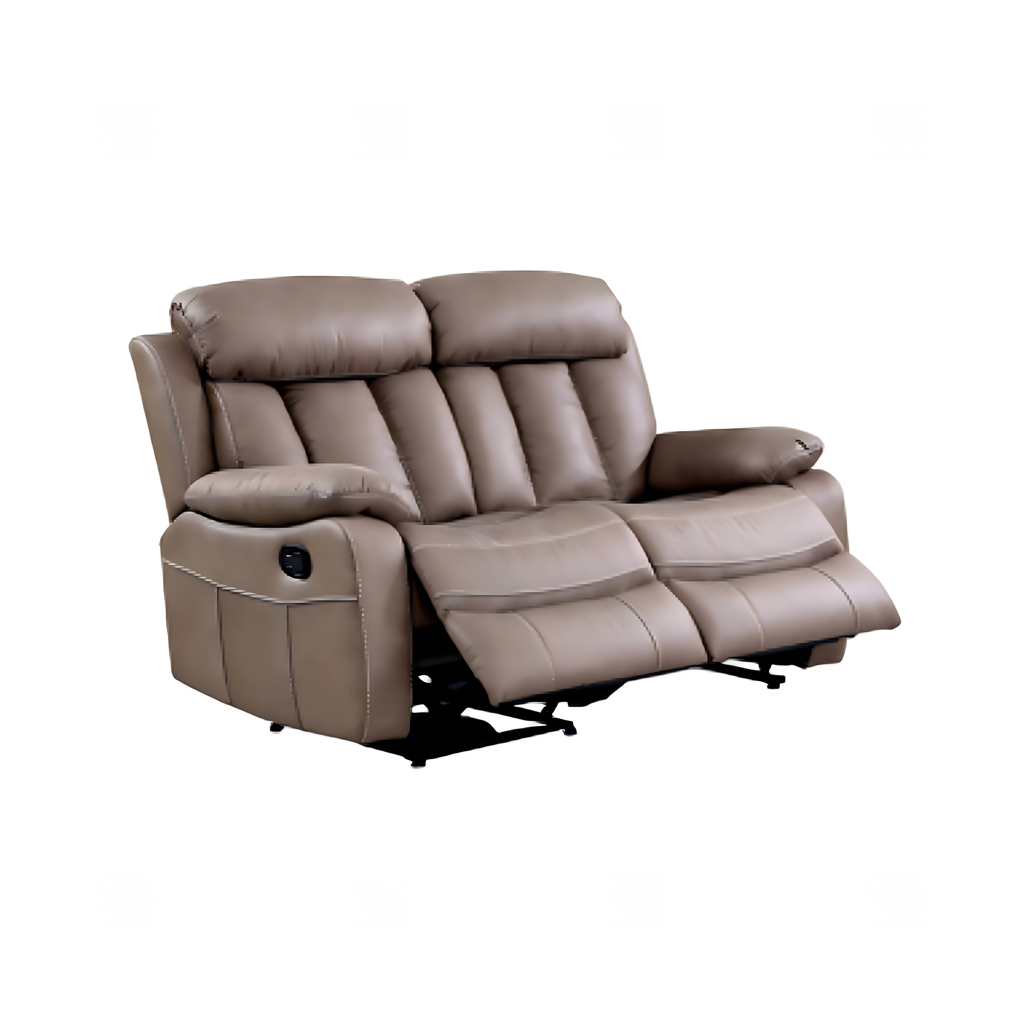 Kael Power Recliner & 2-Seater Sofa Set, Breathable Leather with Side Armrest Storage, Rustic Home Theater Seating