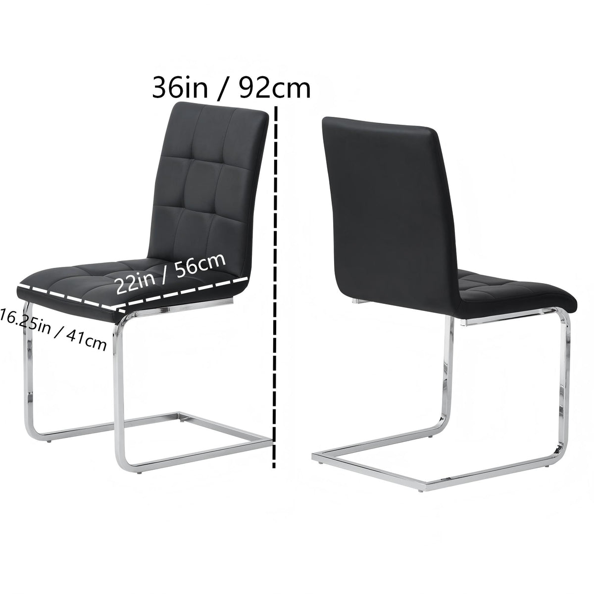 C-frame Design Side Chair-2PCS/CTN