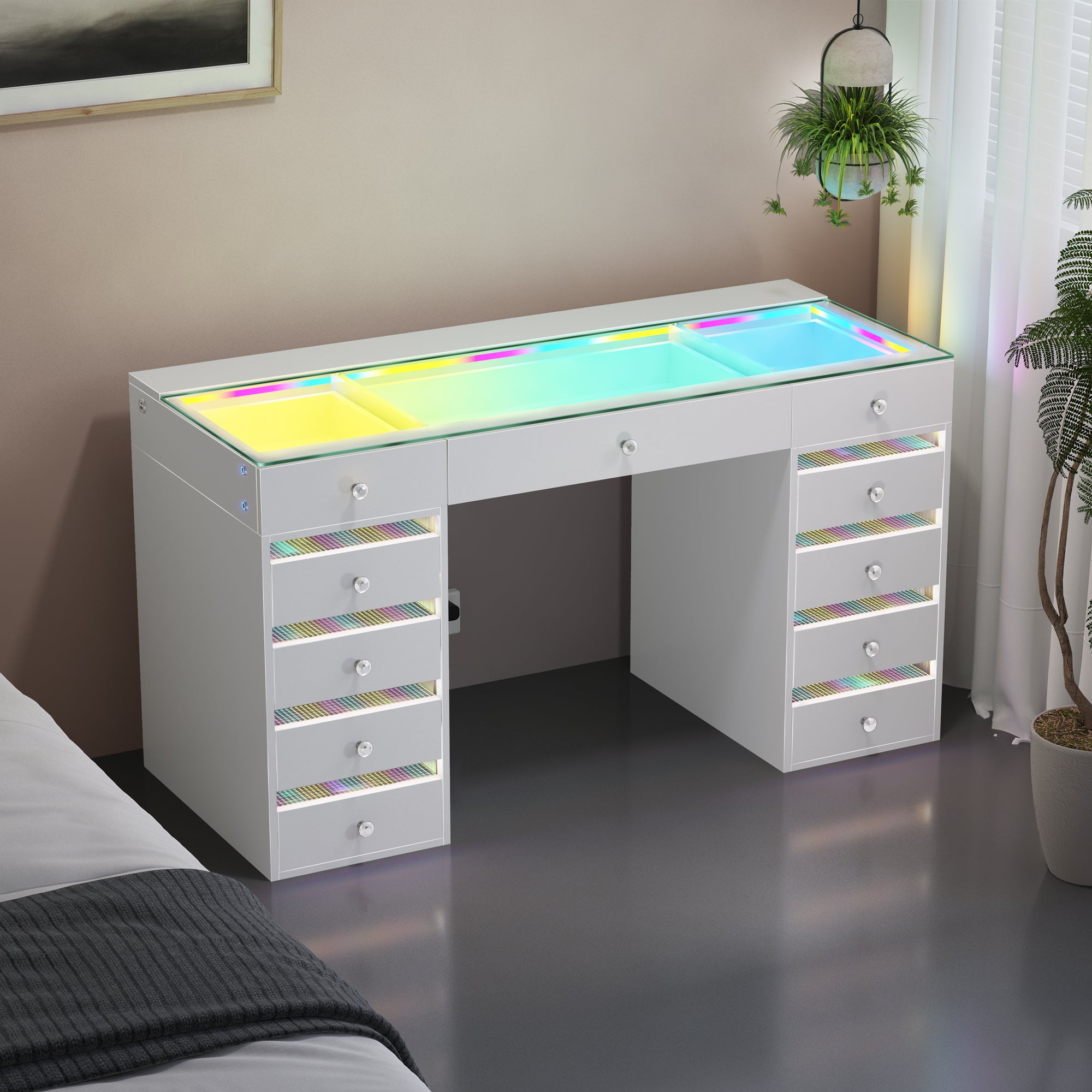 VANITII Fenair Vanity Desk with RGB light