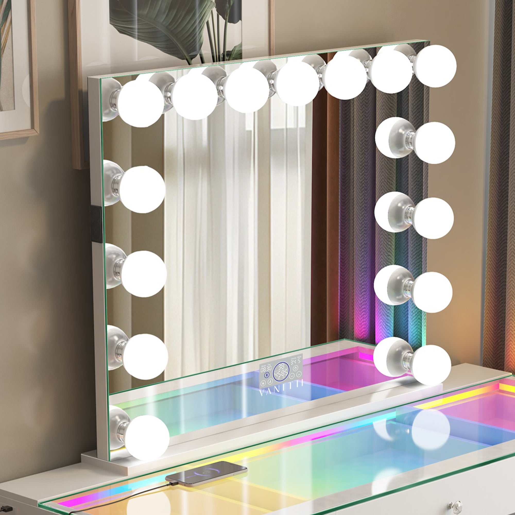 VANITII Marilyn Hollywood Vanity Mirror Pro Max with 15 Dimmable LED Bulbs