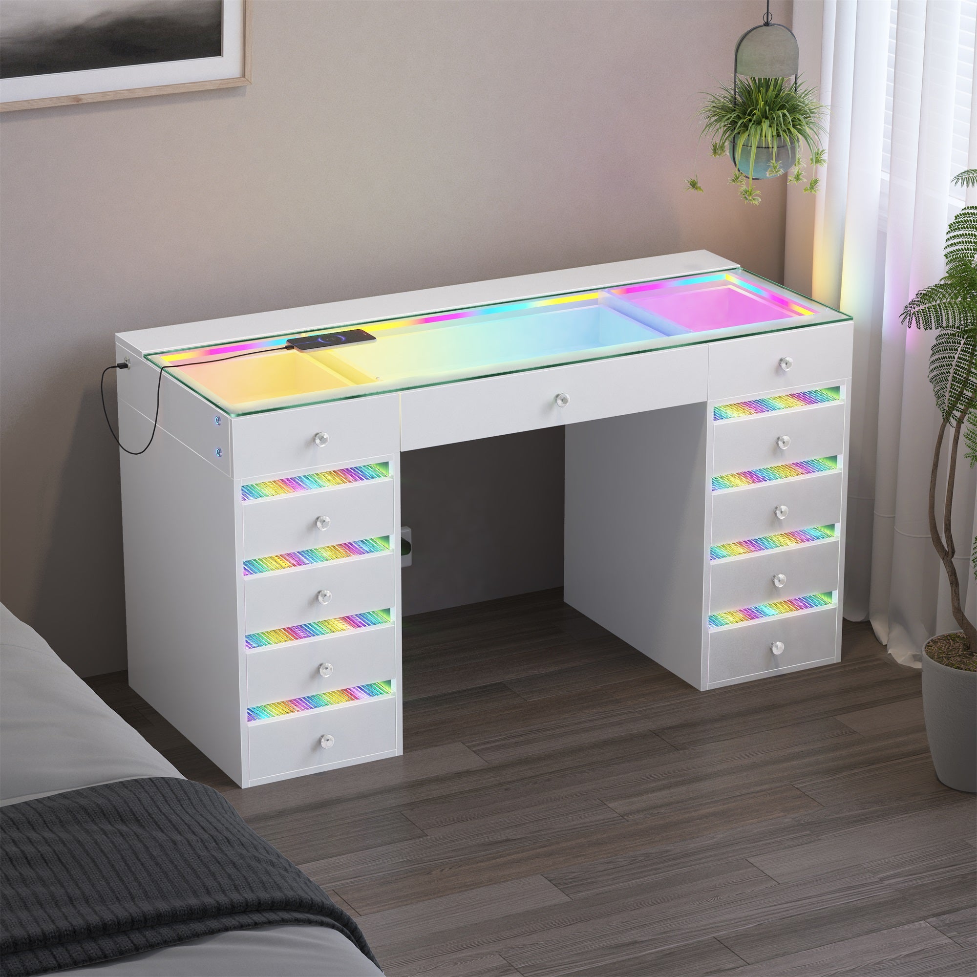 VANITII Fenair Vanity Desk with RGB light