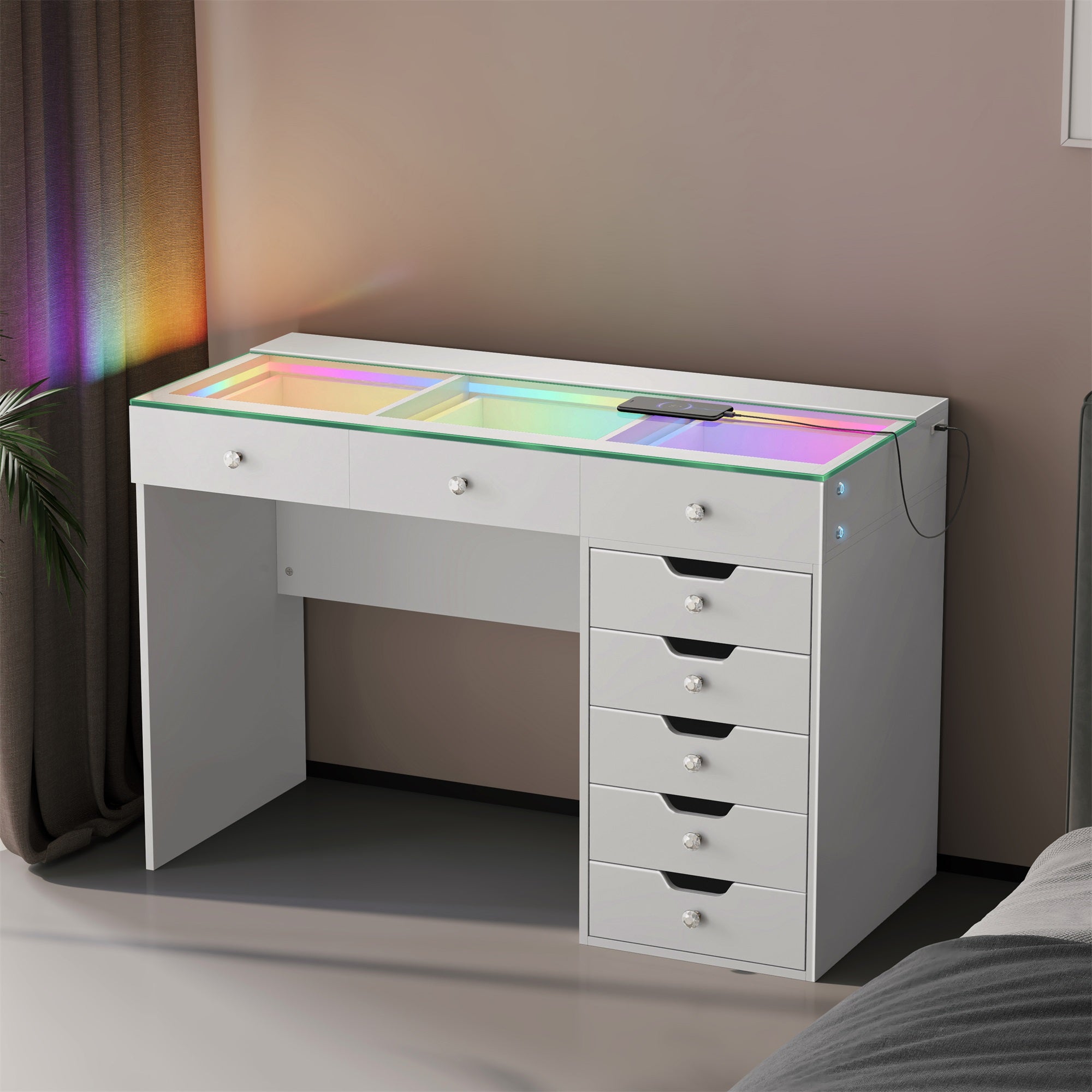 VANITII Diana Vanity Desk Pro- 8 Storage Drawers