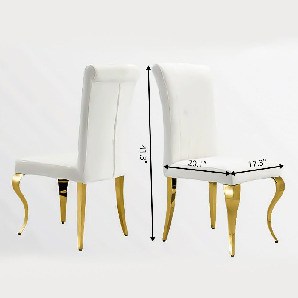 White Fabric Dining Chair