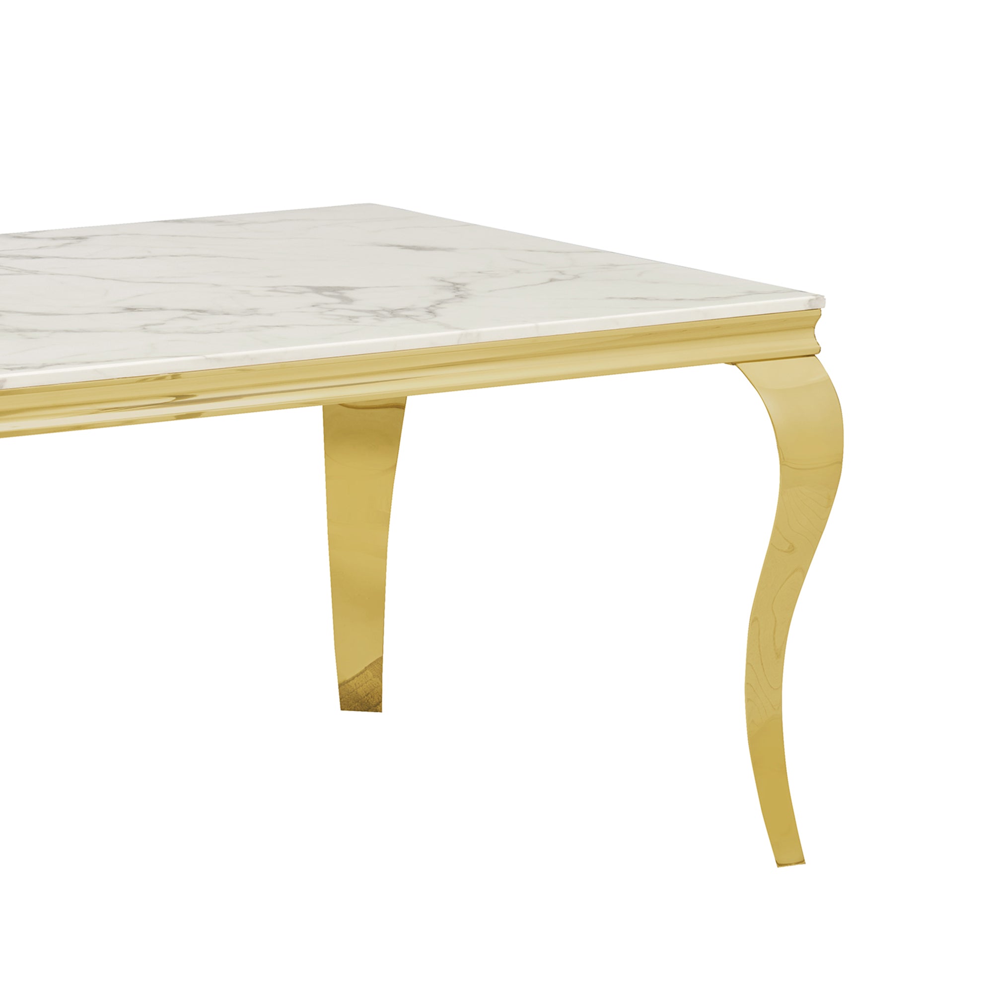 Gold Stainless Steel Marble Dining Table
