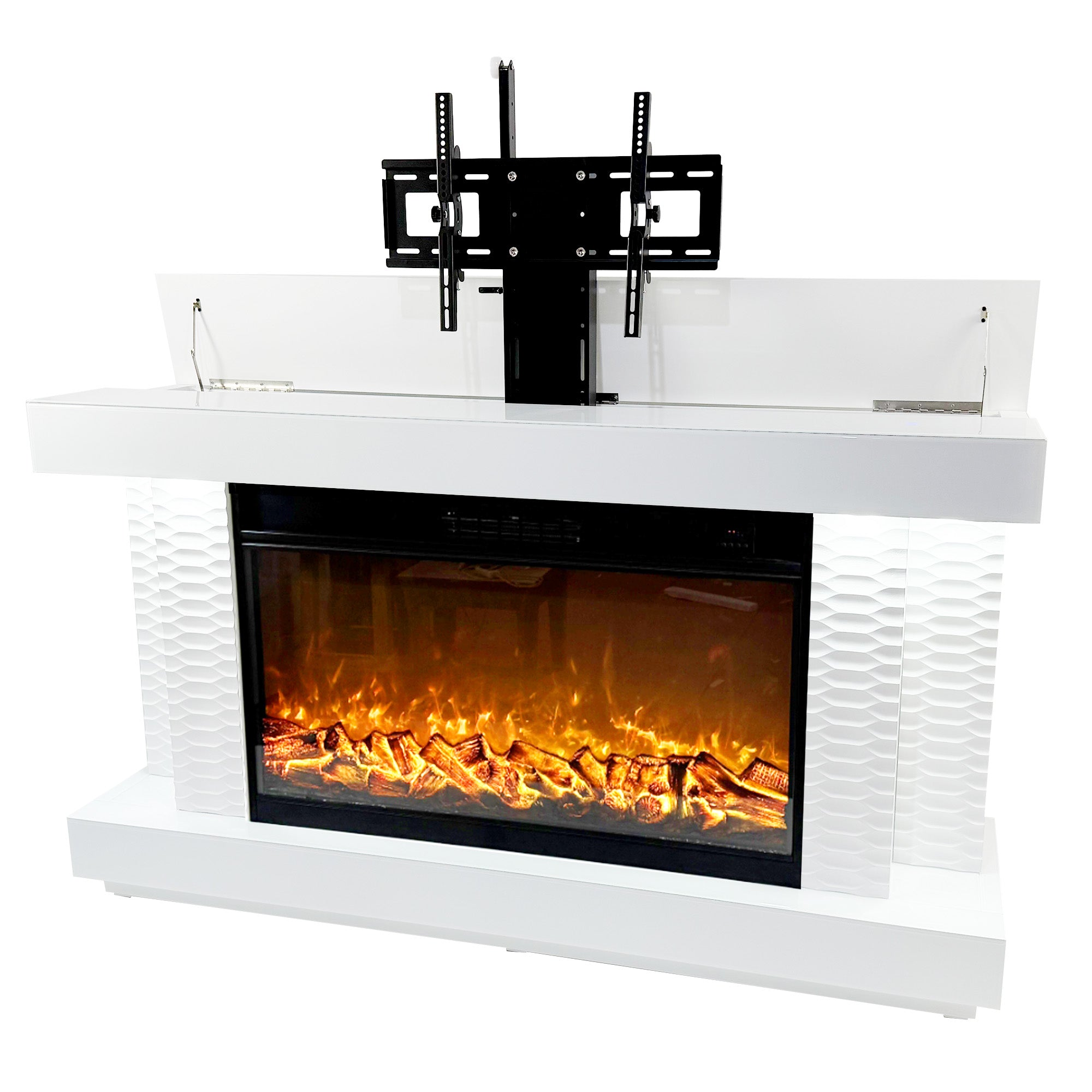 VANITII TV Stand Fireplace with Heating Function and Bluetooth speaker