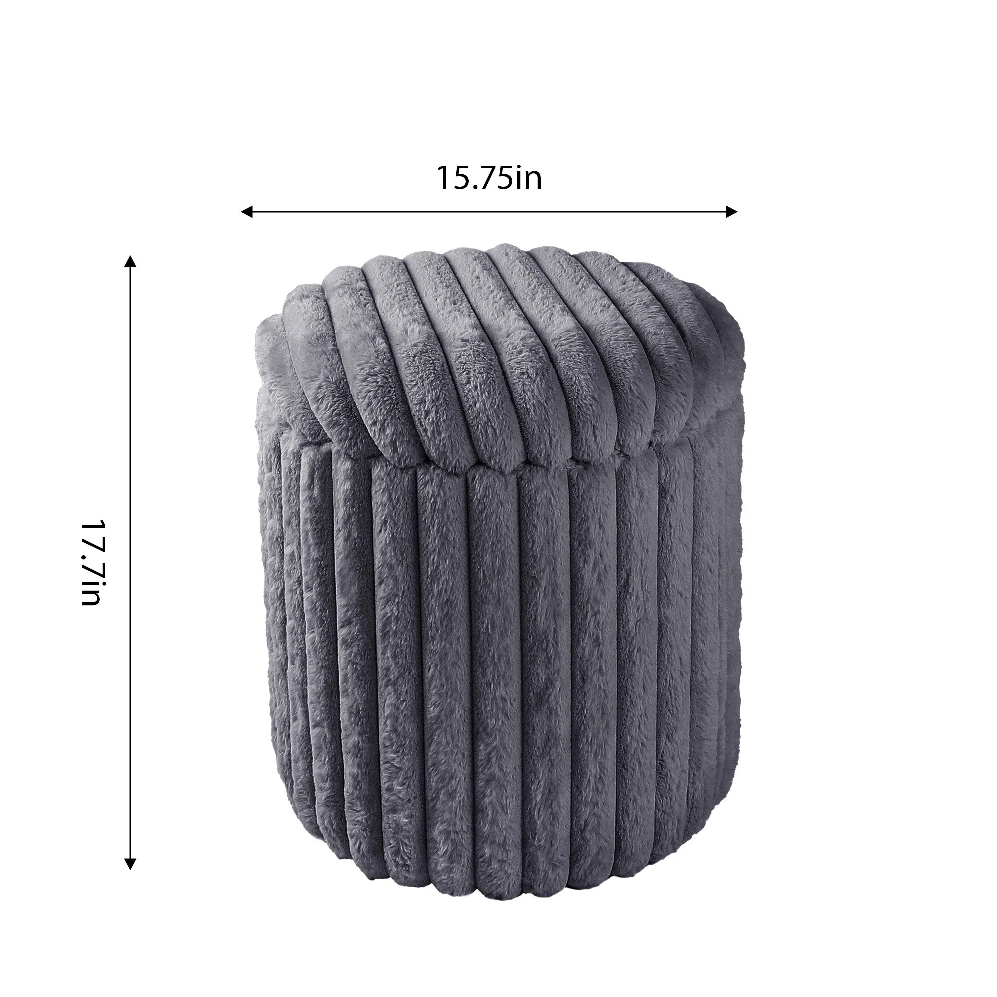 VANITII Rabbit Fur Storage Stool