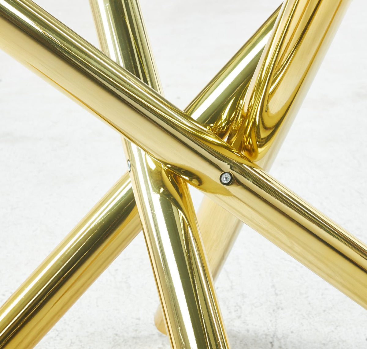 Golden Glass Top Dining Table with Metal Legs, Modern Space - Saving (47.24 × 47.24 × 29.53)