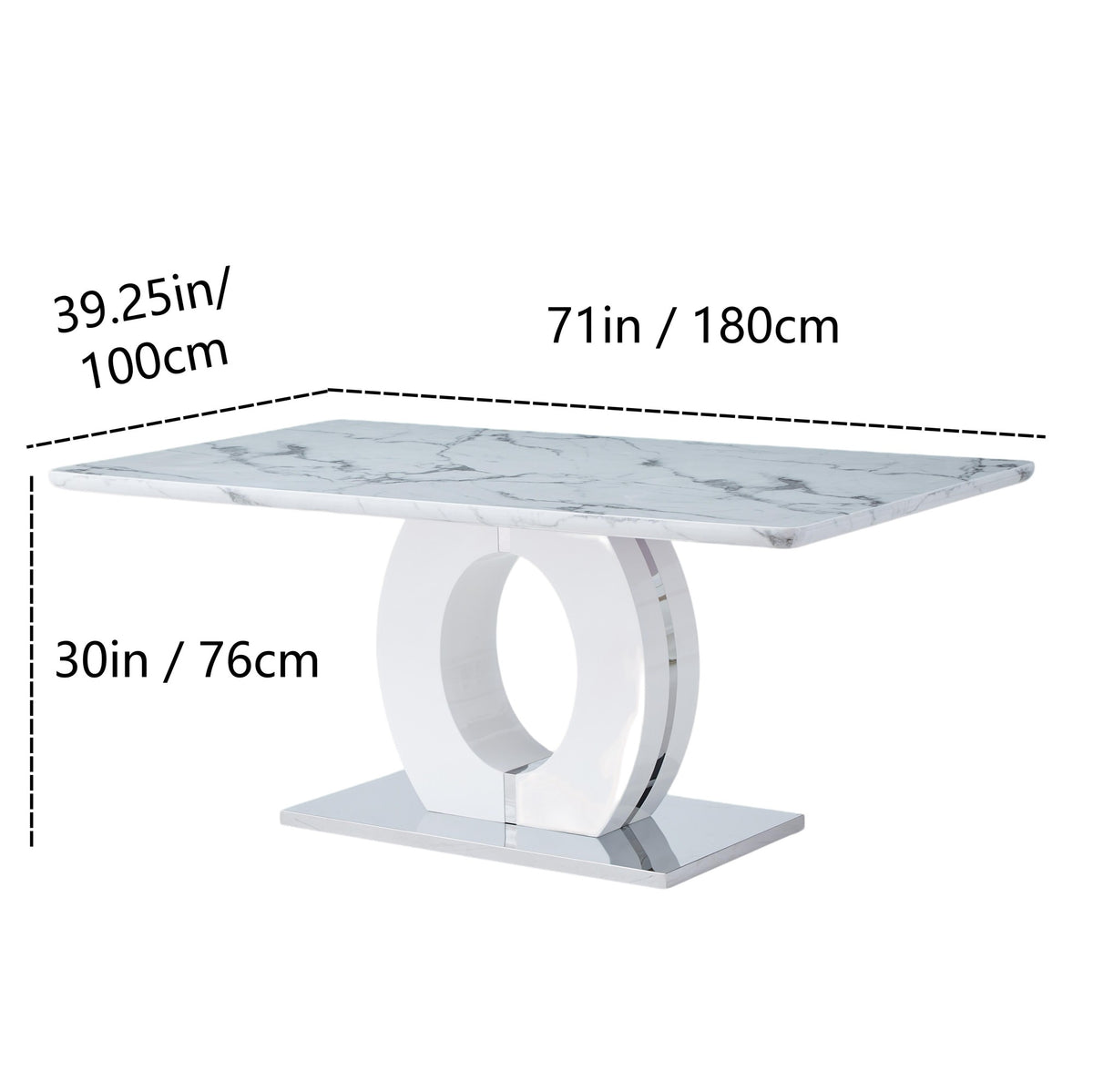 High Gloss Table and Leather Chair-2PCS/CTN