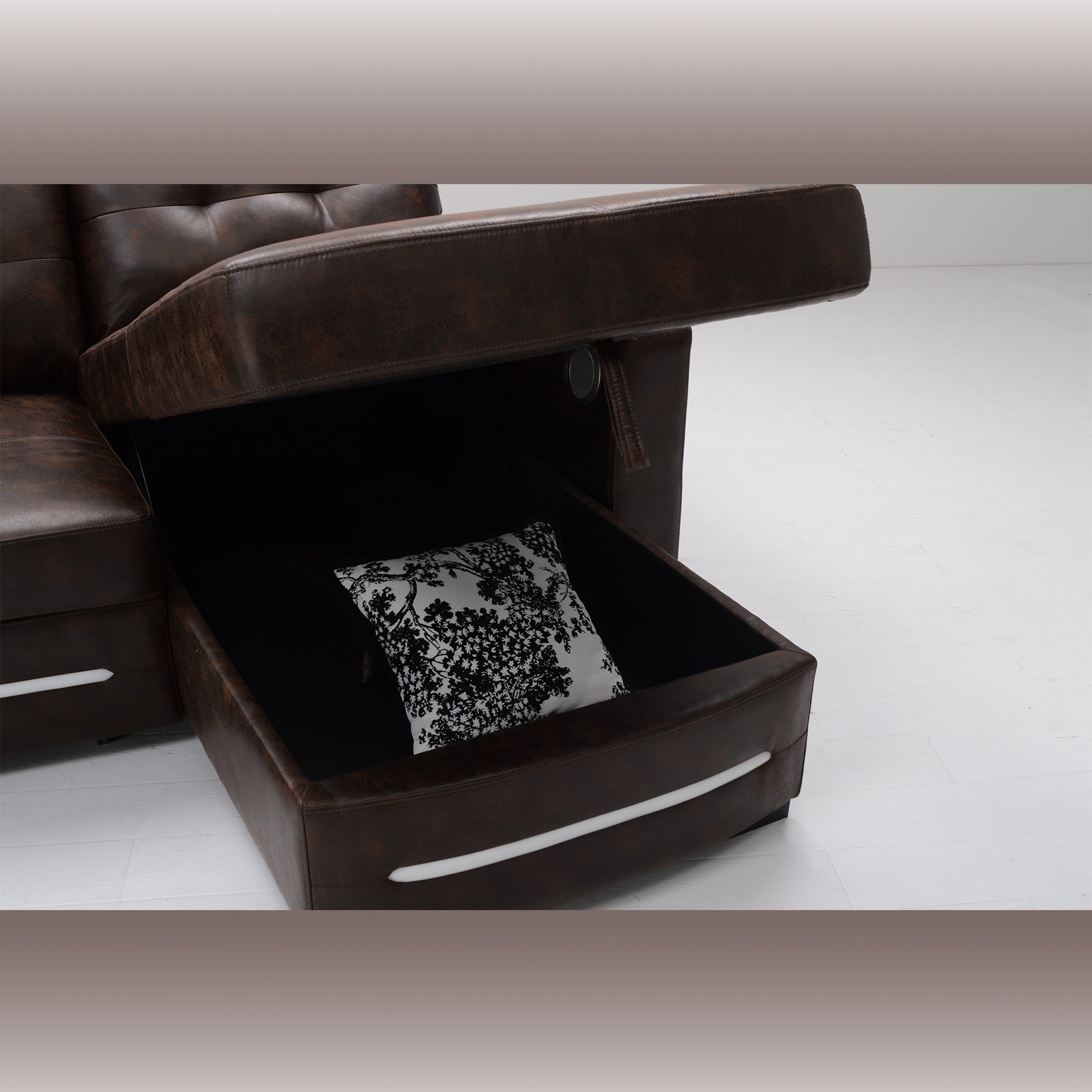 L-Shape sofa with storage and Pull-out bed-1369