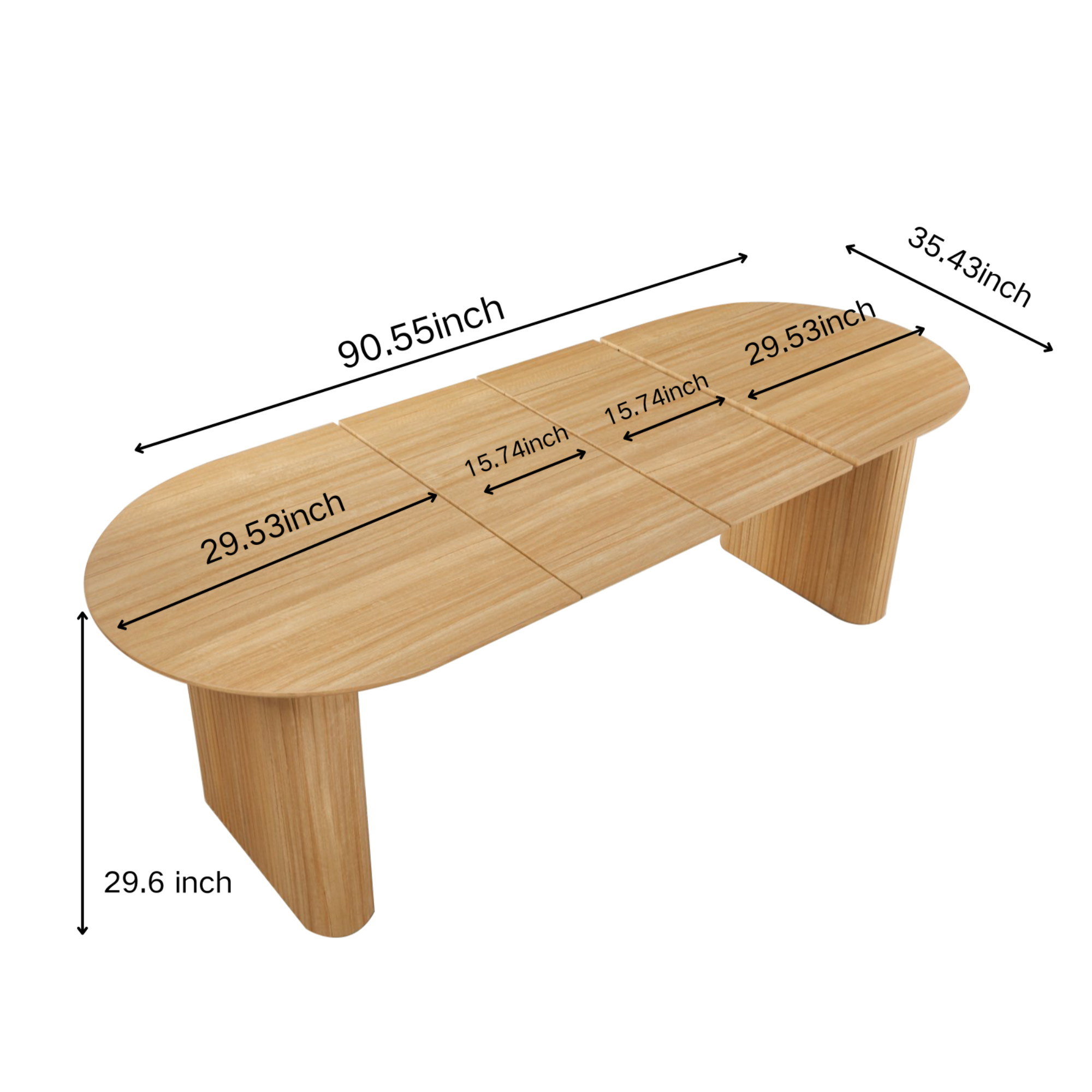 Oval MDF Tabletop Dining Table
