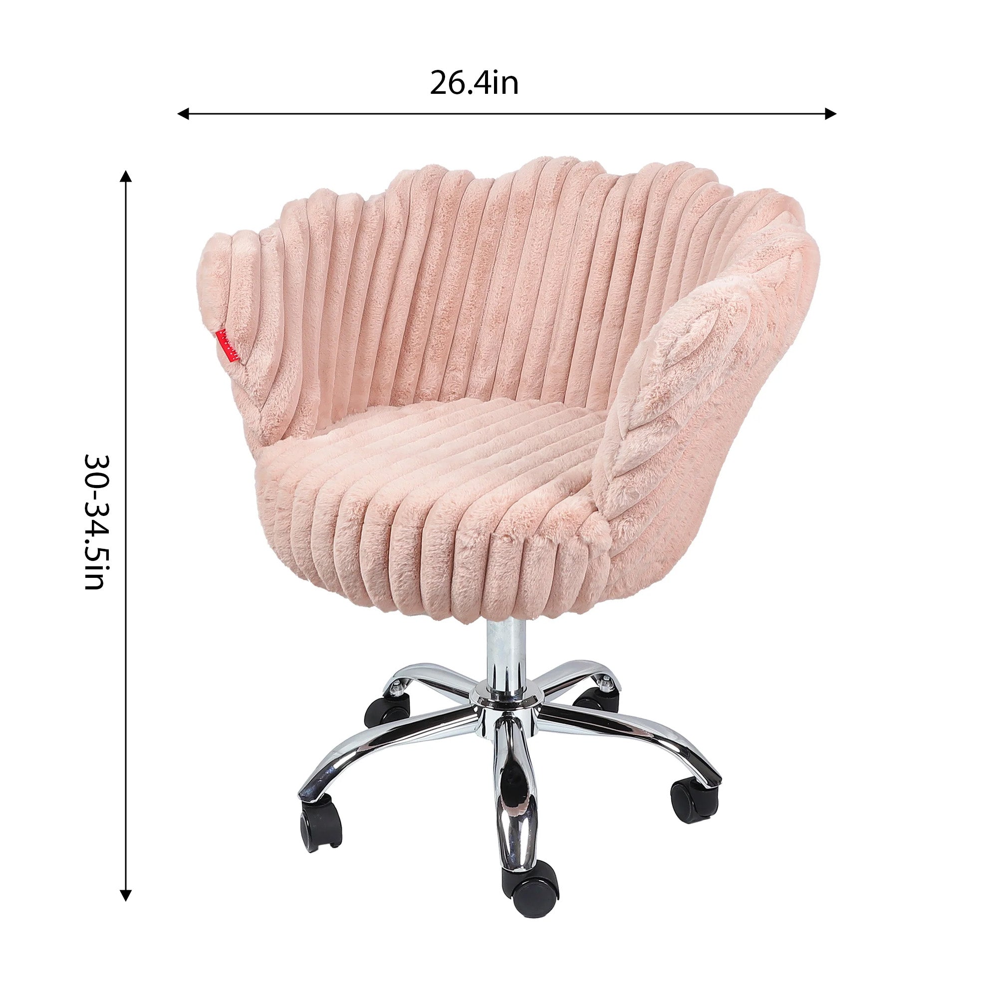 Anna Swivel Rabbit Fur Vanity Chair