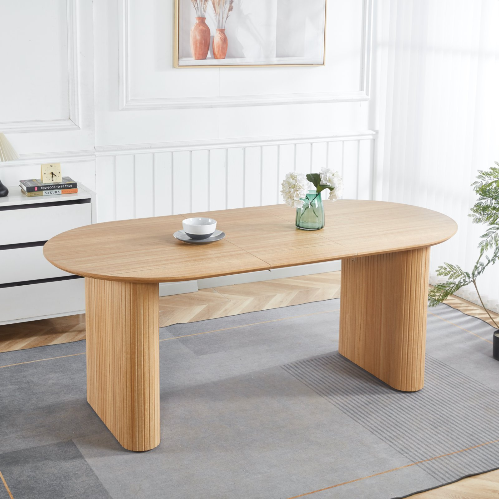 Oval MDF Tabletop Dining Table