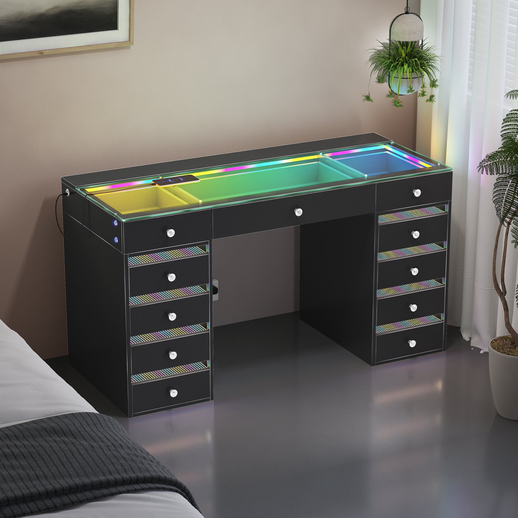 VANITII Fenair Vanity Desk with RGB light