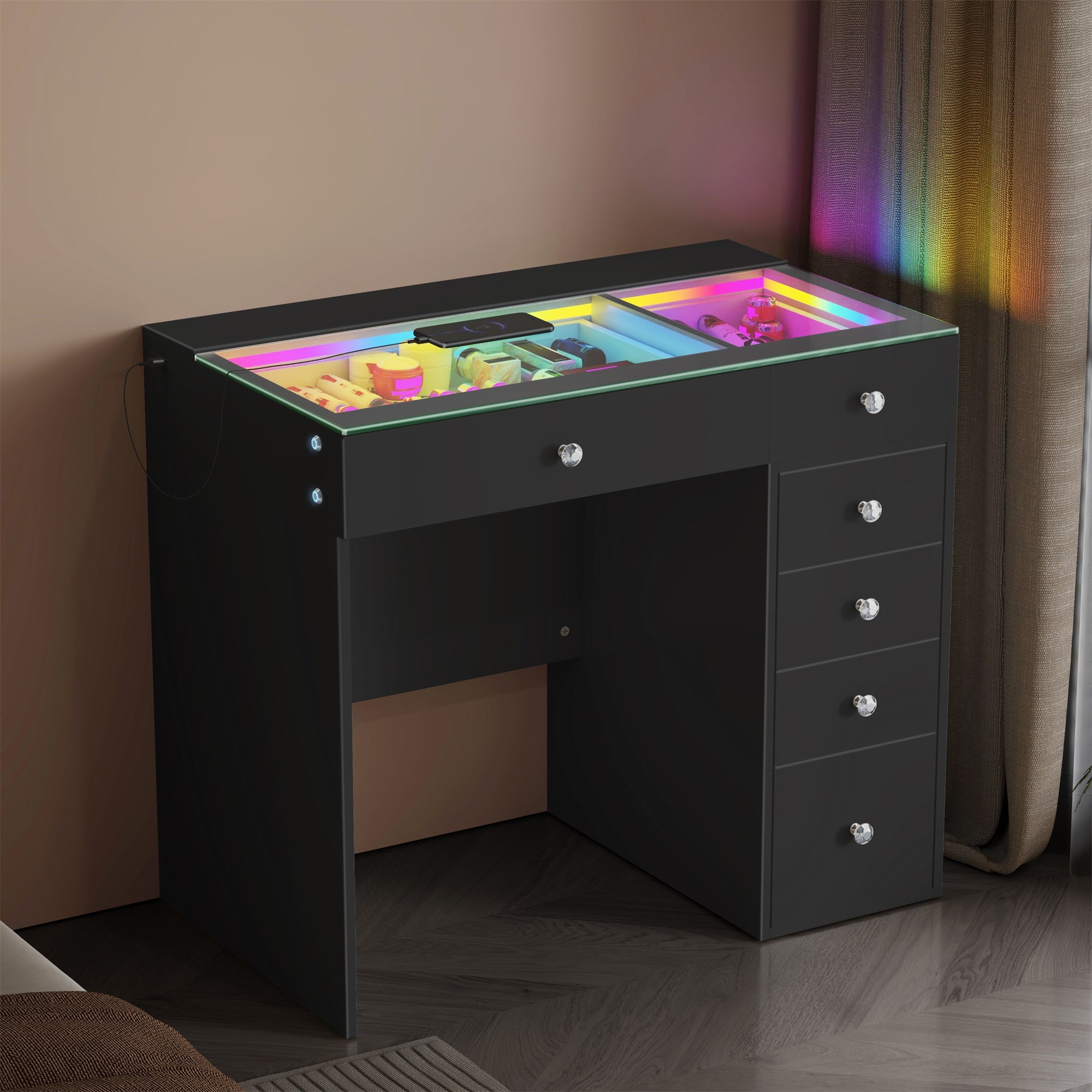 VANITII Mini Diana Vanity Desk- 6 Storage Drawers