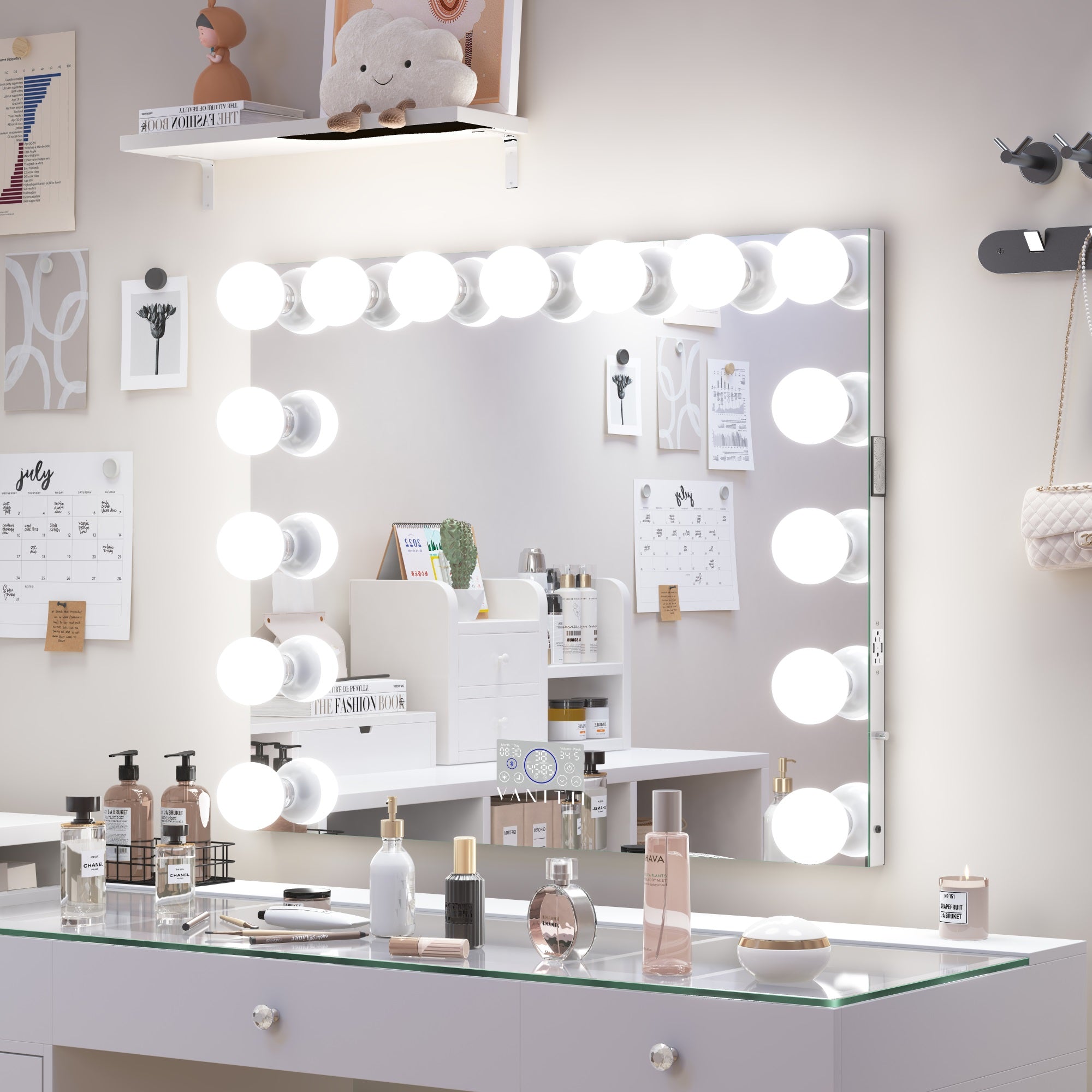 VANITII Marilyn Hollywood Vanity Mirror Pro Max with 15 Dimmable LED Bulbs