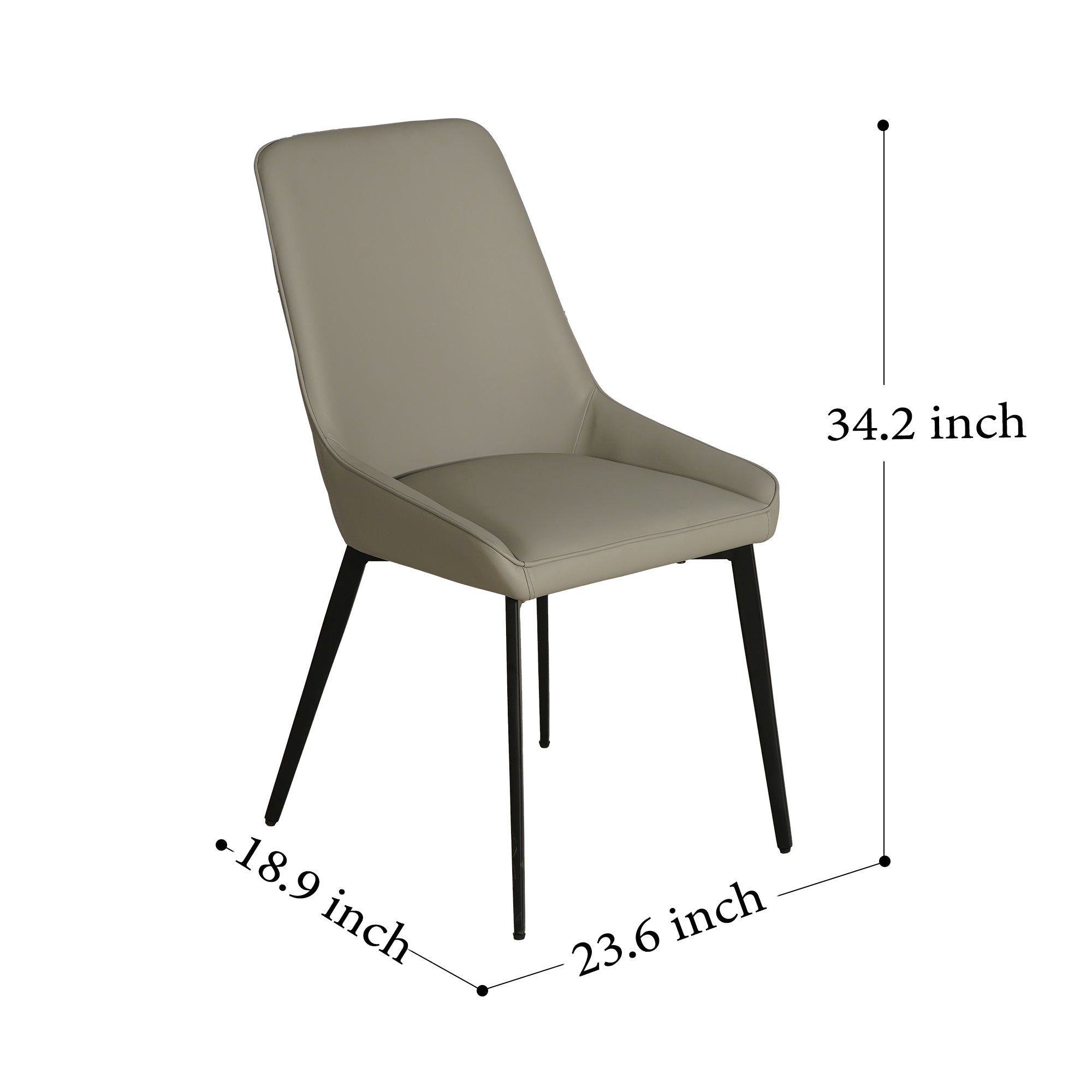 PU Upholstered Dining Room Chair with Sturdy Black Metal Legs