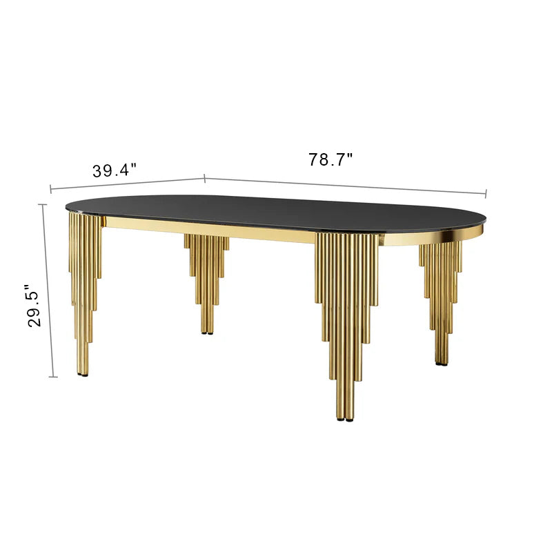 12mm Tempered Black Glass Dining Table