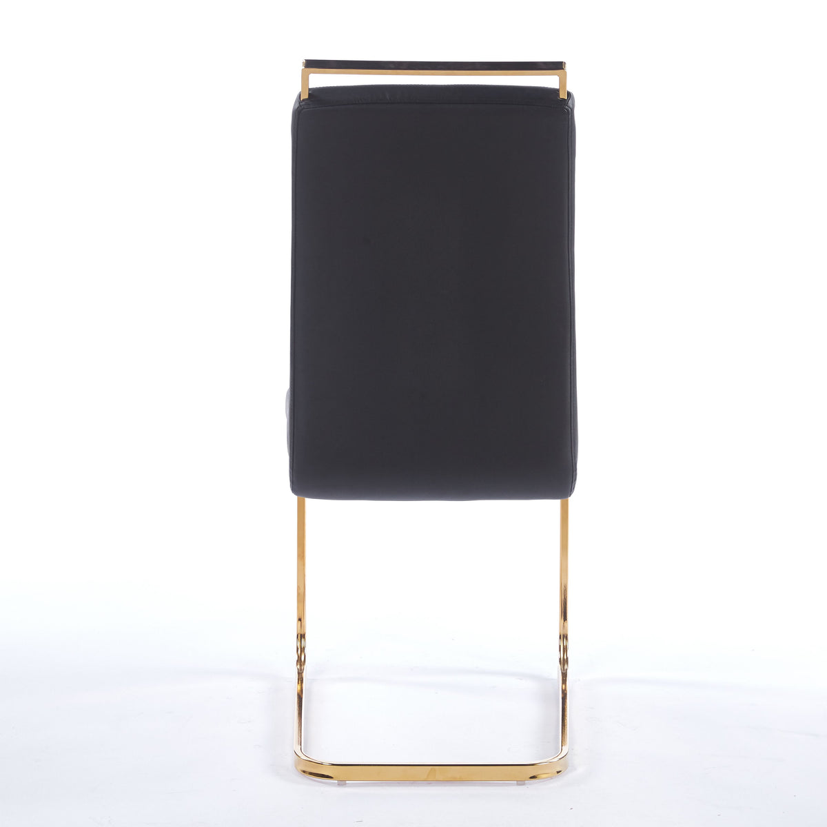 Contemporary Cantilever Dining Chair, Leather Upholstery with Golden Metal Base 4pCS/CTN
