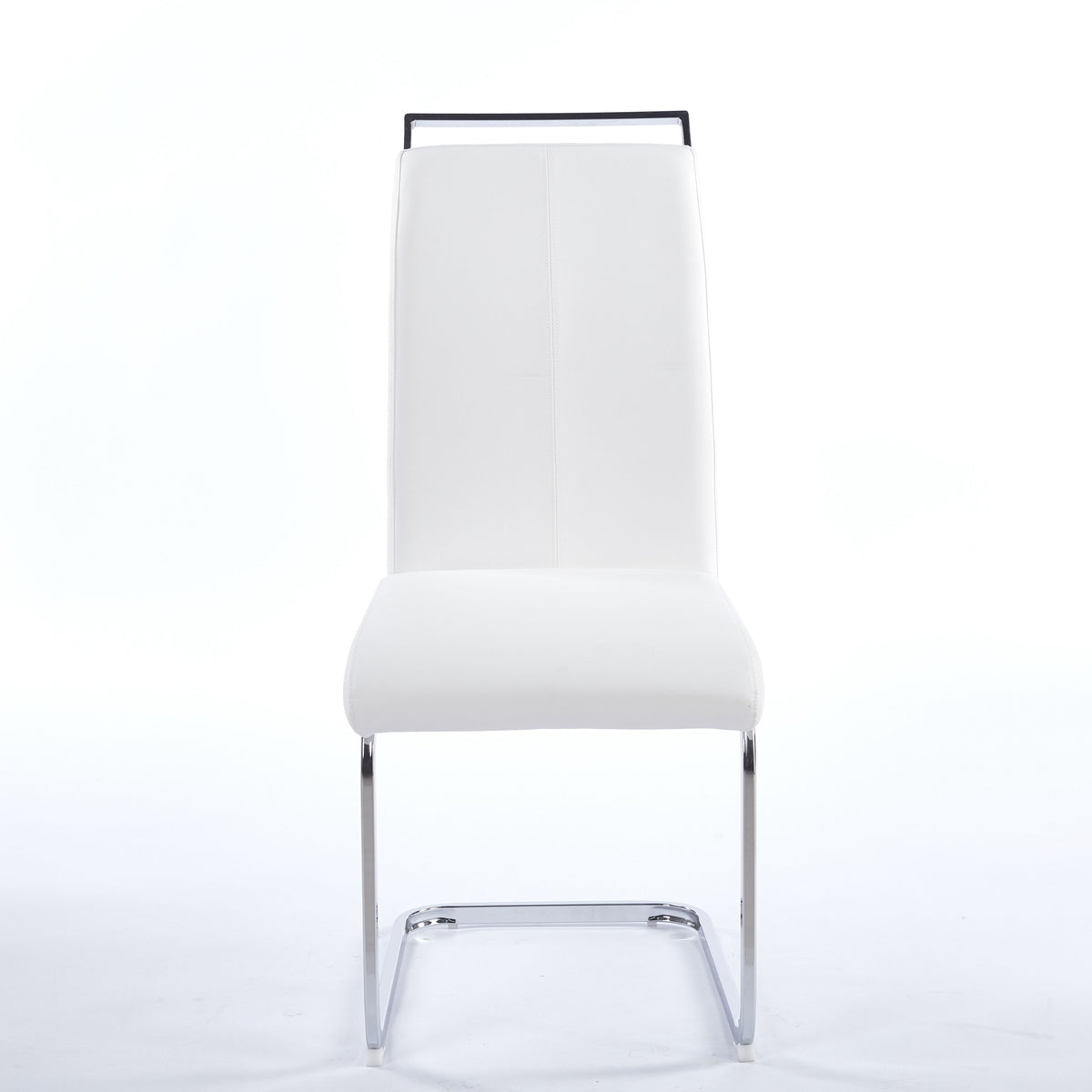 Contemporary Cantilever Dining Chair, Leather Upholstery with Chrome Metal Base 4pCS/CTN