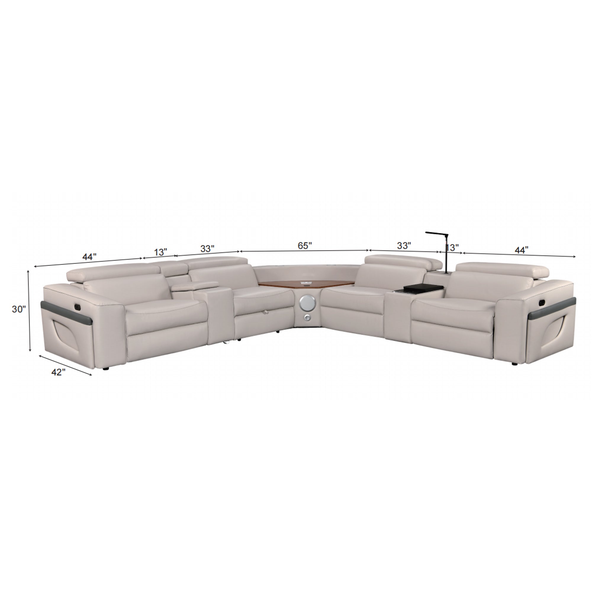 Power Recliner Air Leather Sectional MC3028A Beige