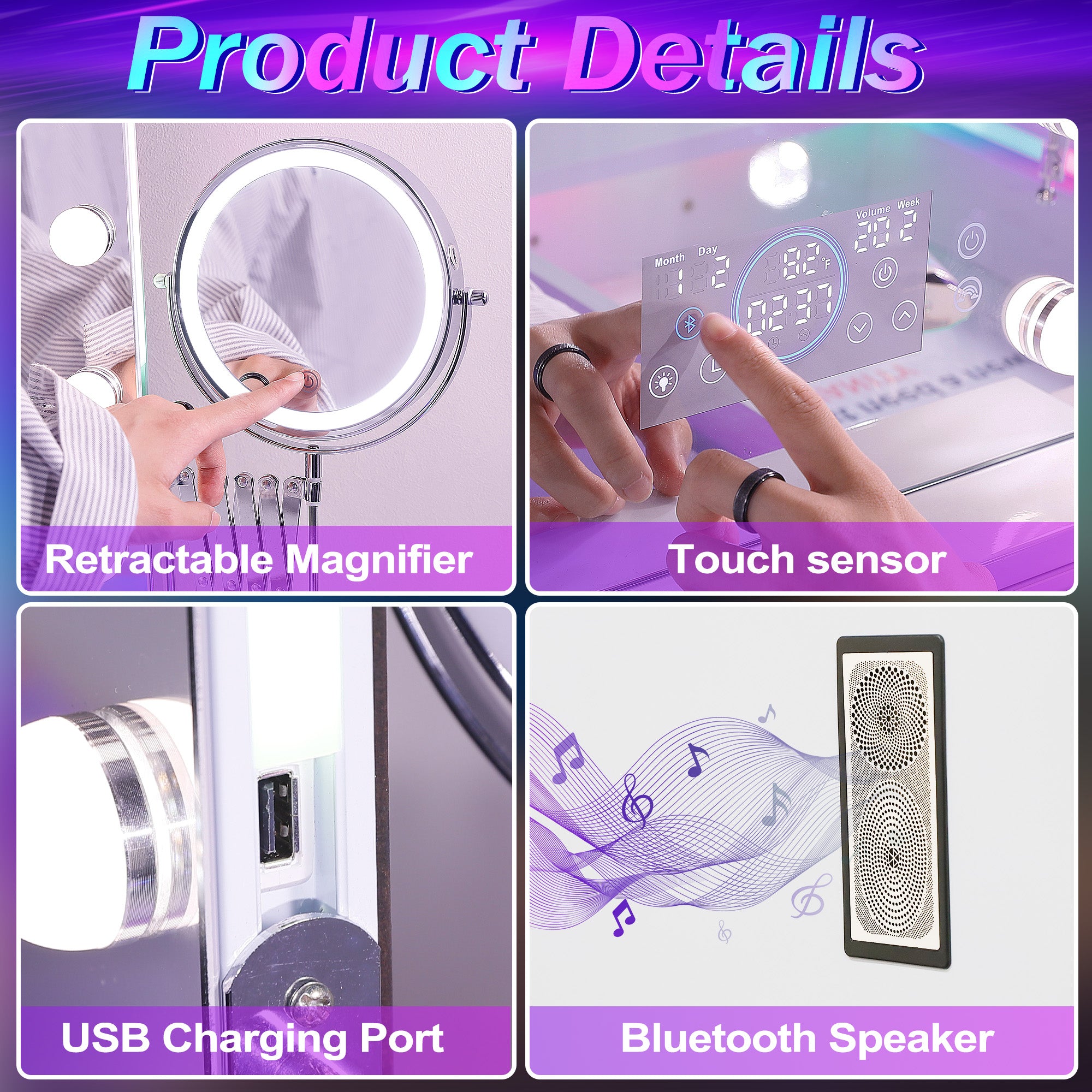 New Release! VANITII Hollywood 18/20 Bulbs Light Mirror with Bluetooth