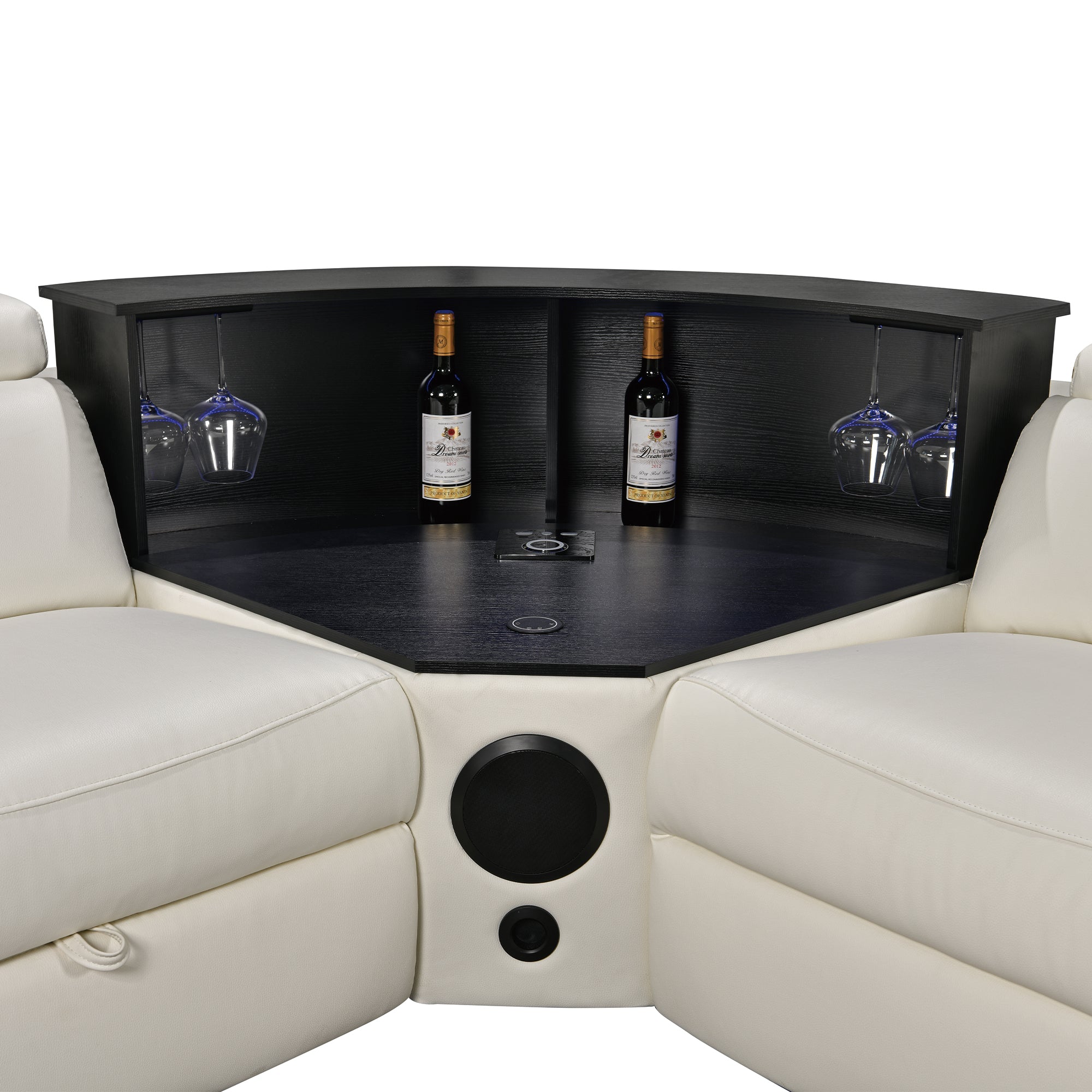 Power Recliner Air Leather Sectional MC3028A White