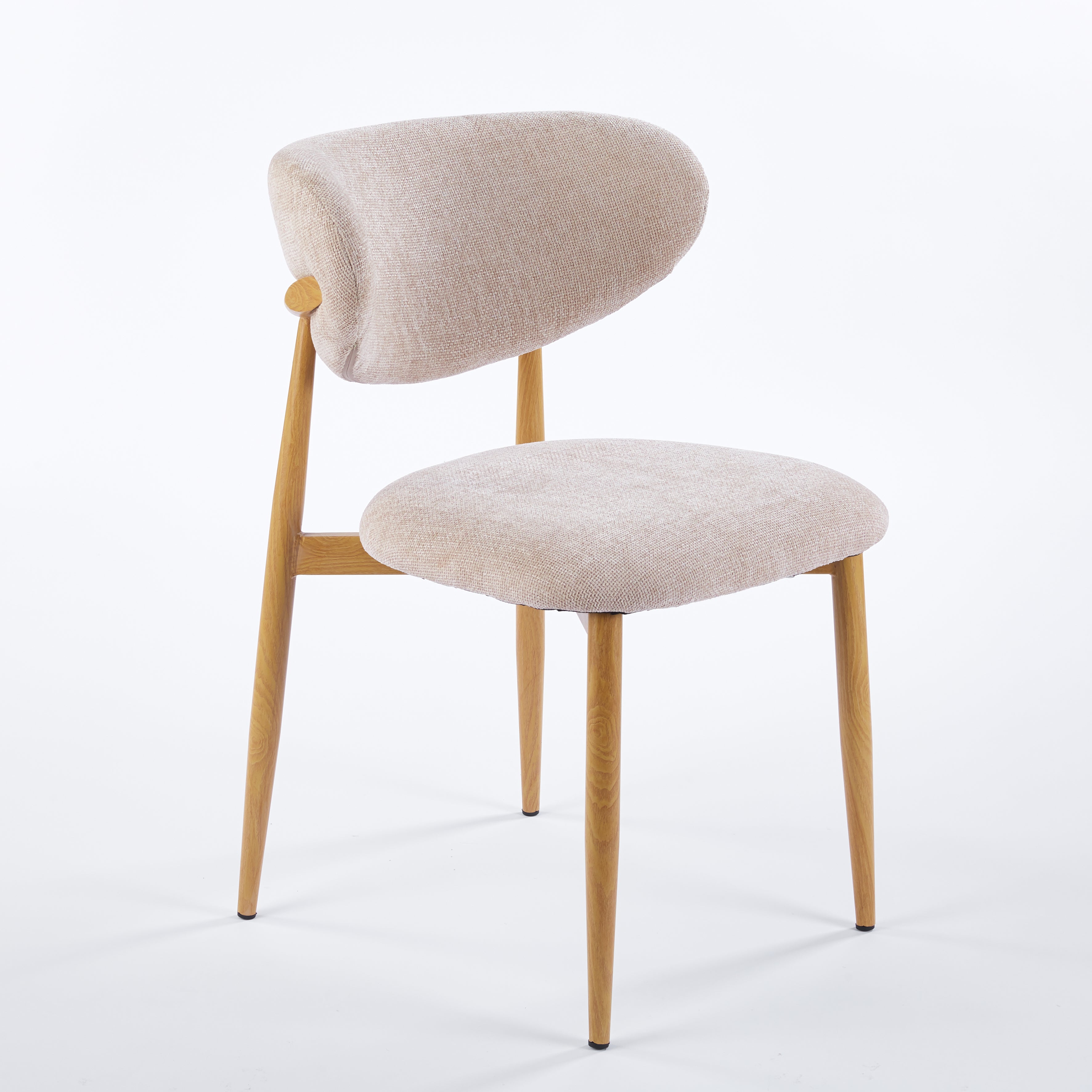 Steel Legs with Wood Grain Transfer Print Dining Chair