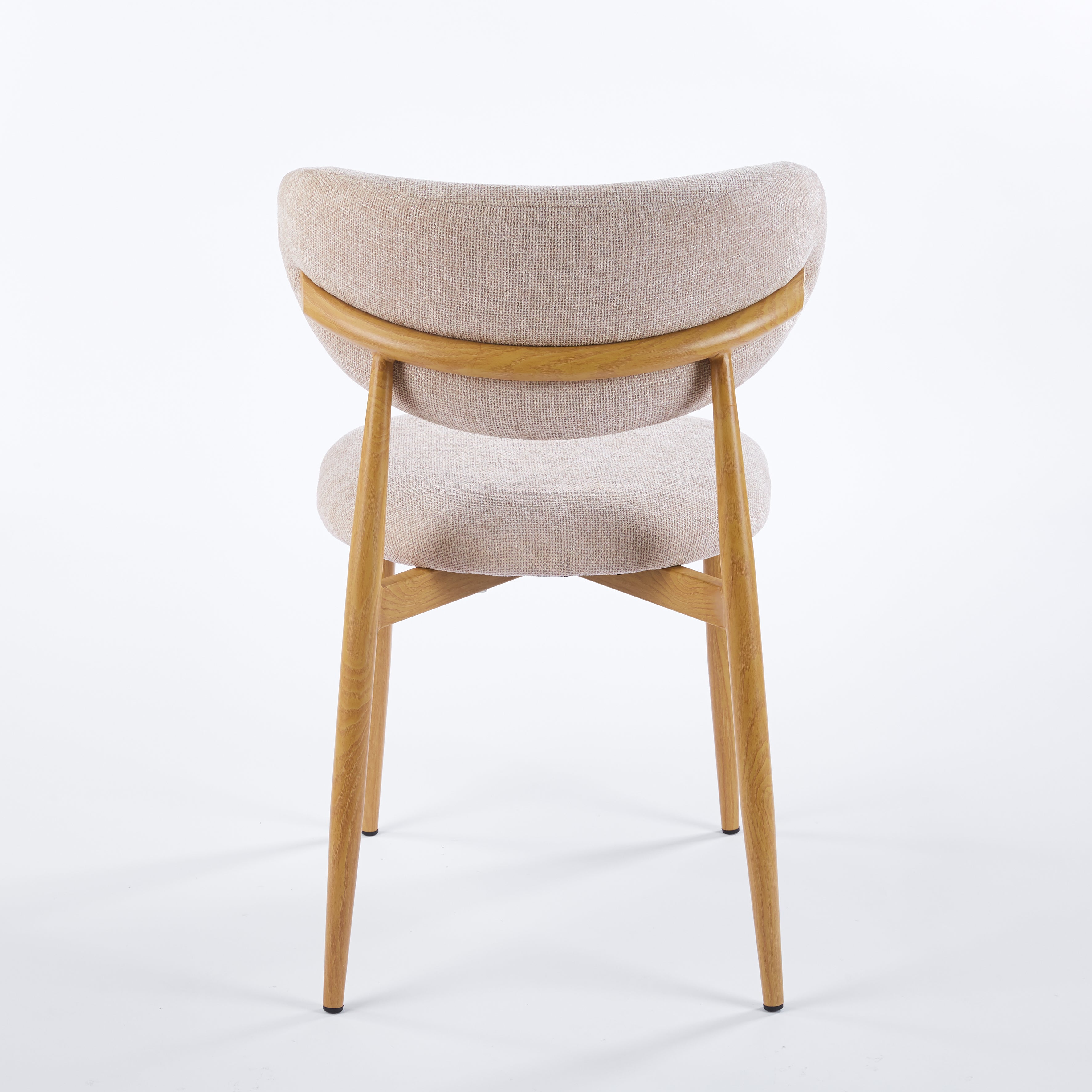 Steel Legs with Wood Grain Transfer Print Dining Chair