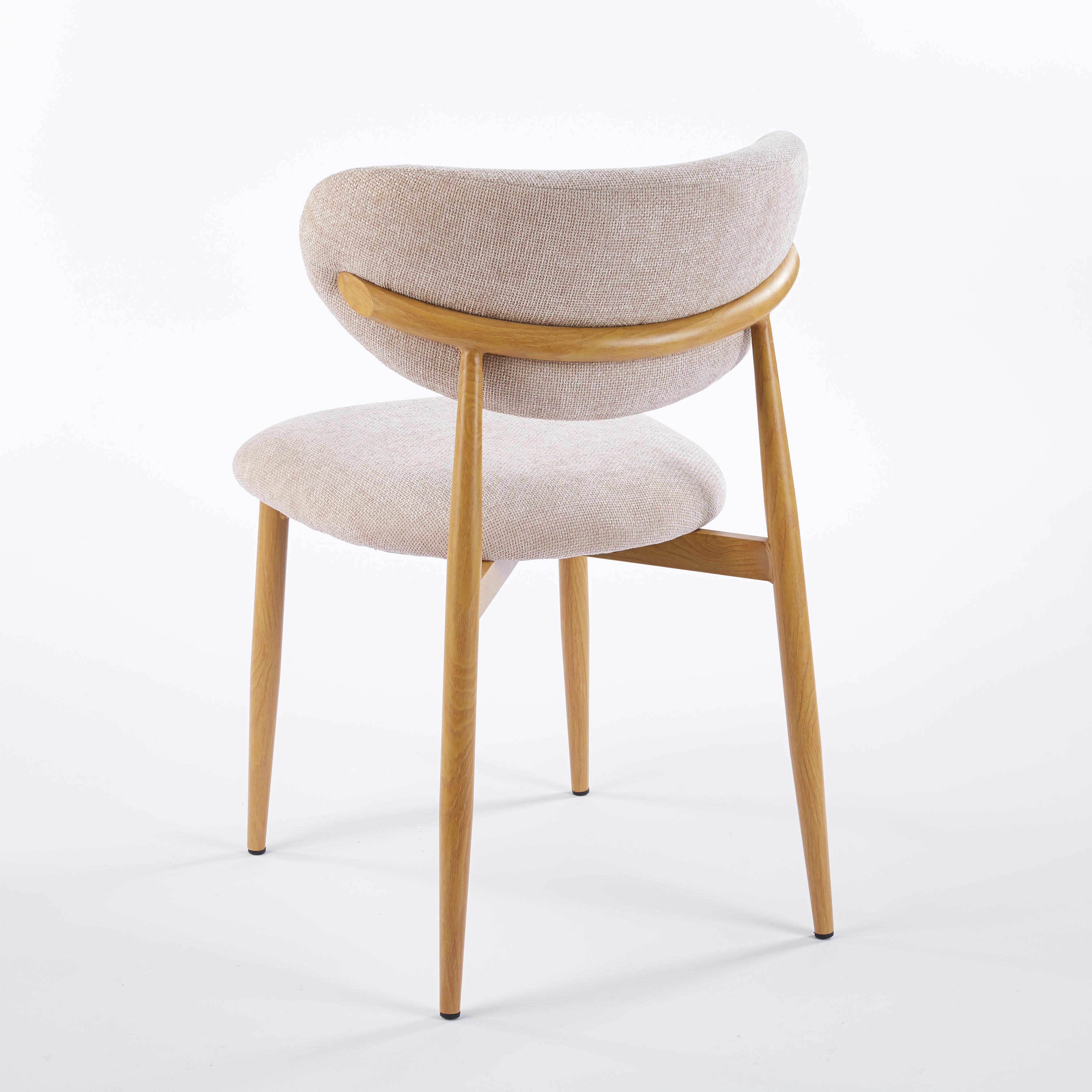 Steel Legs with Wood Grain Transfer Print Dining Chair