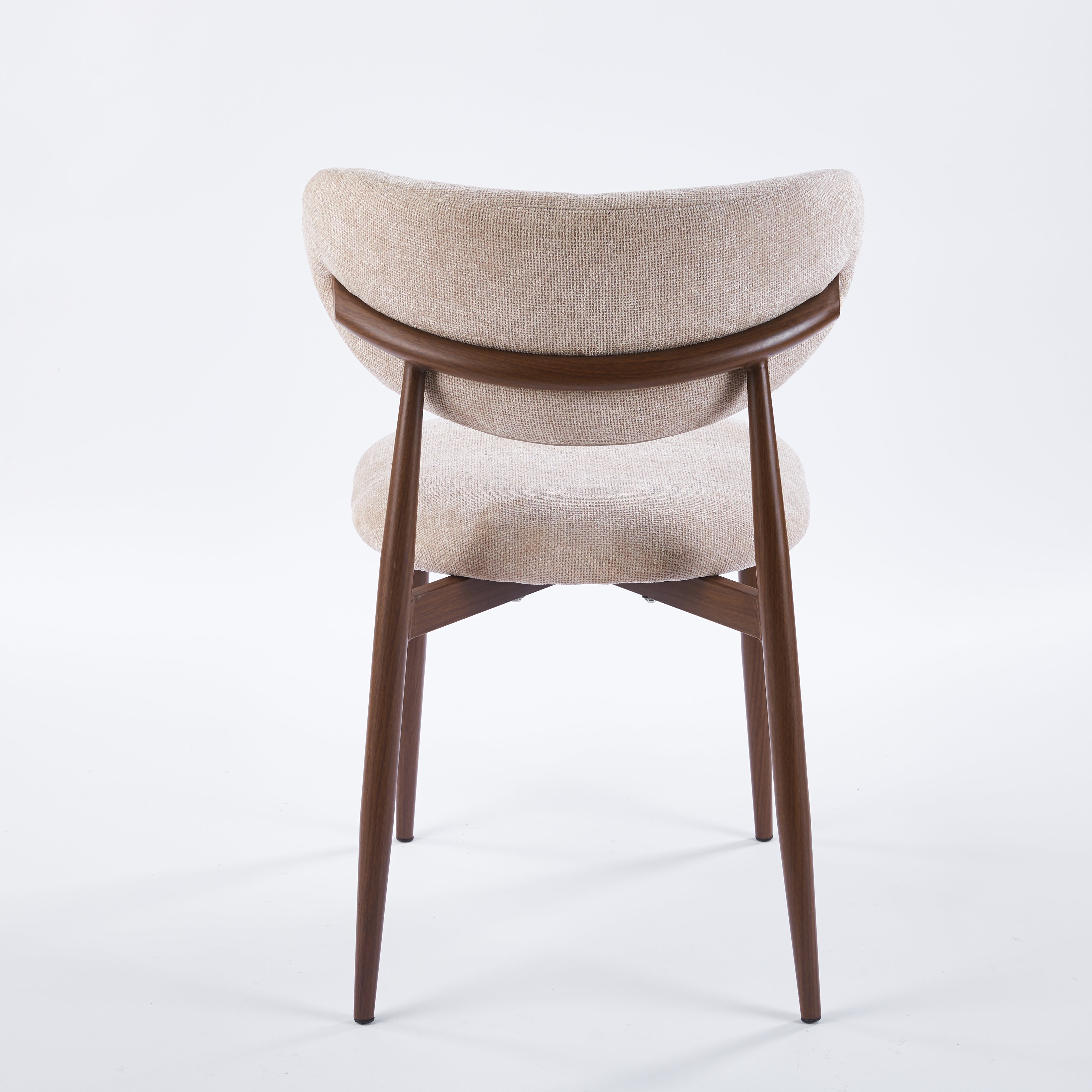 Steel Legs with Wood Grain Transfer Print Dining Chair