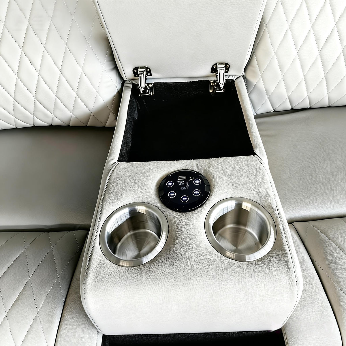 Luxury Leather Power Recliner with Cup Holder