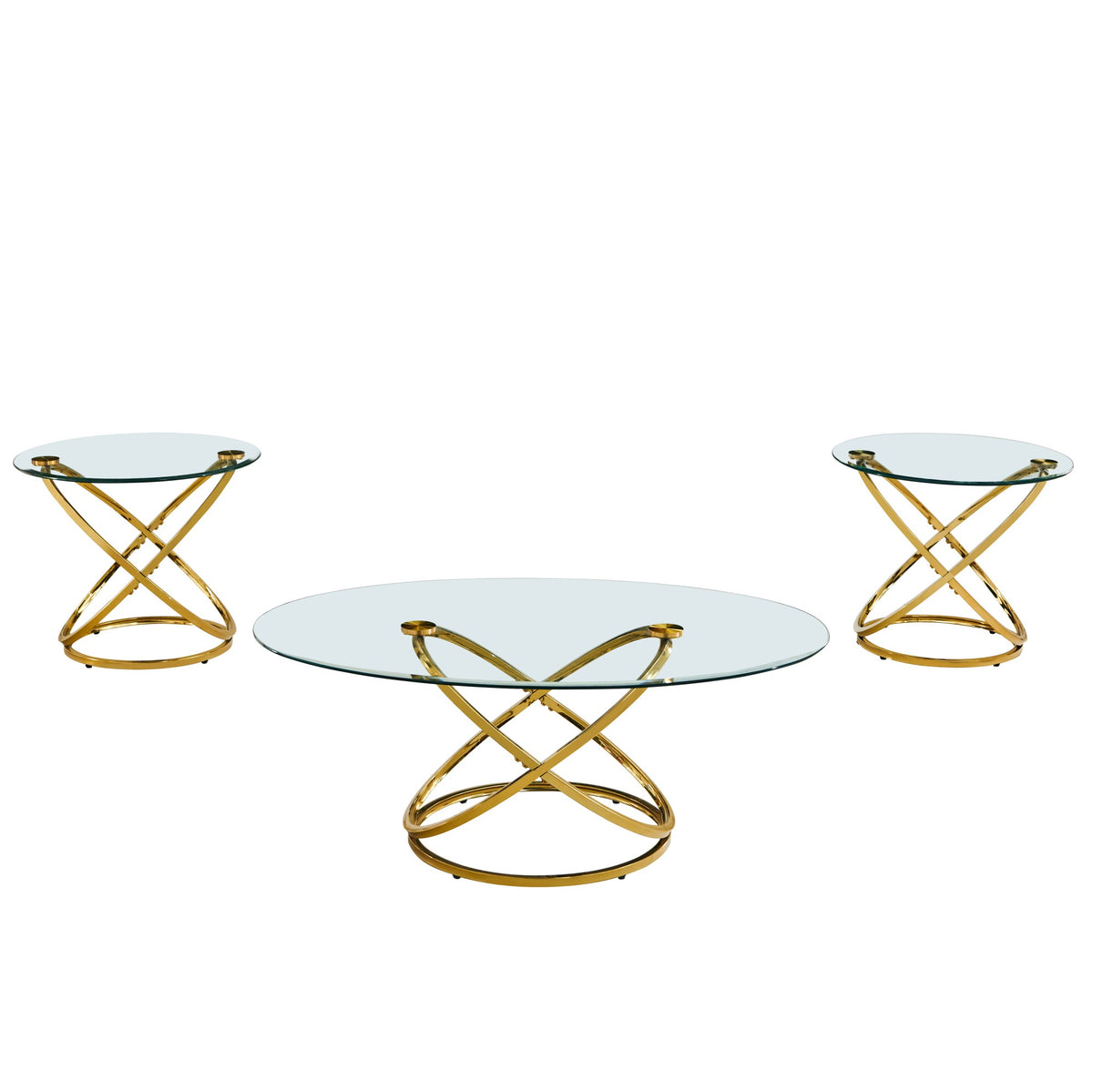 Glass Coffee Table and End Table Set of 3