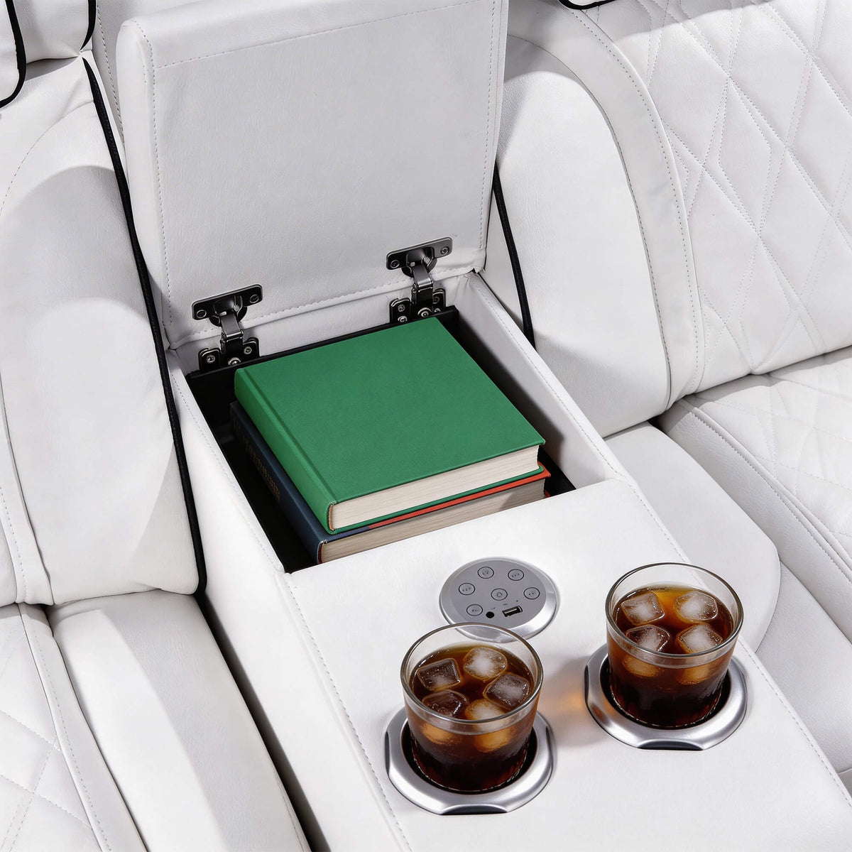 Jessie Luxury White Power Recliner Sofa Set