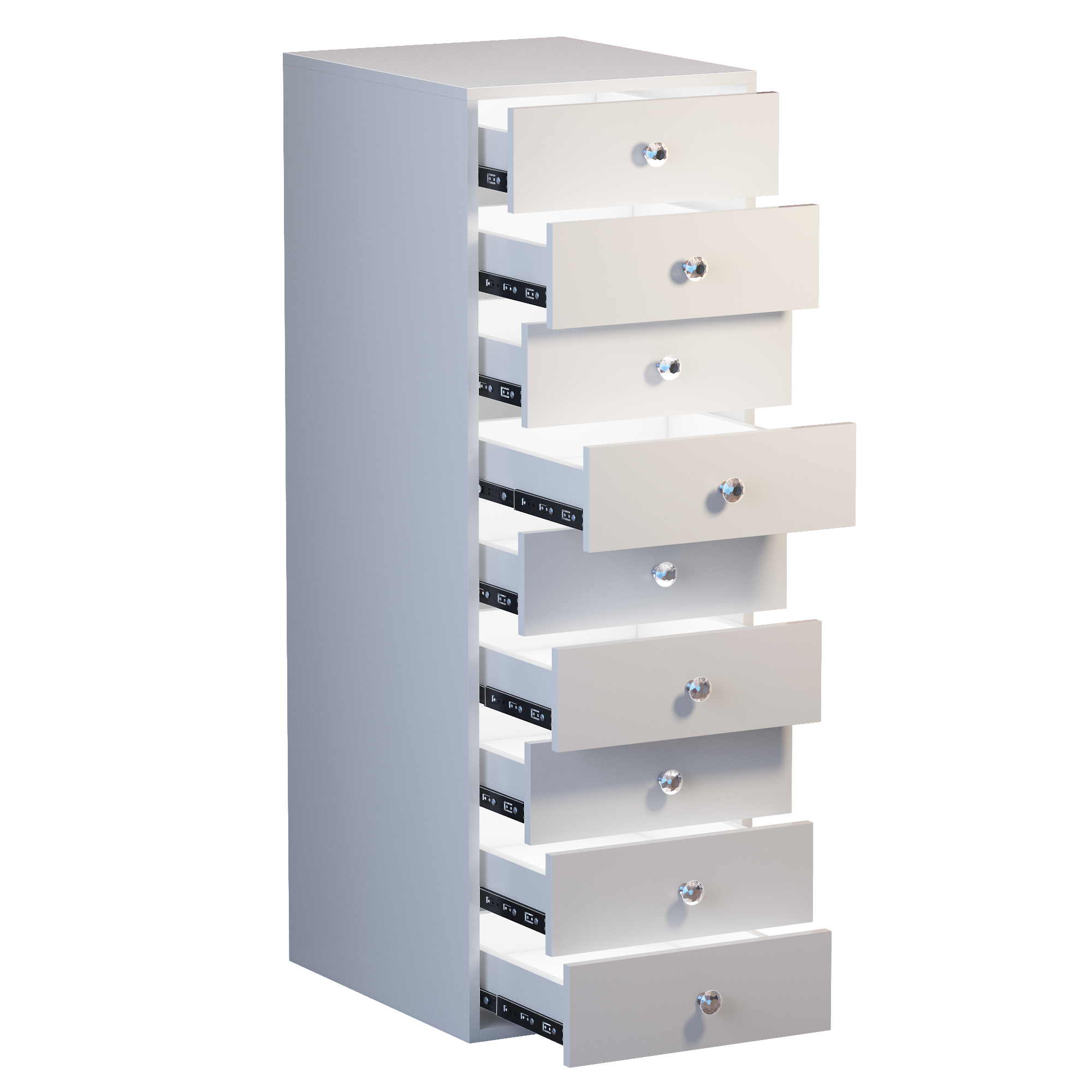 VANITII 9-Drawer Makeup Vanity Storage Unit with Lights