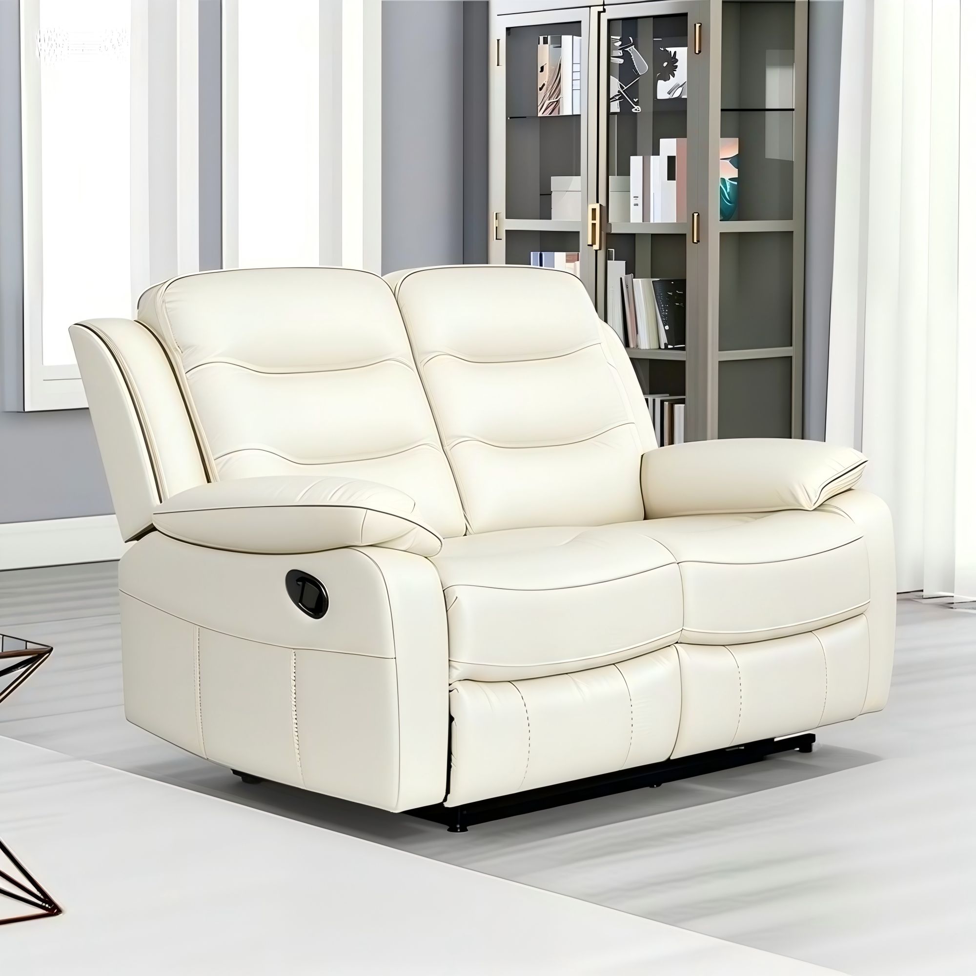 Dawn Cozy Ivory Power Reclining Sofa Set, Electric Recliner & 2-Seater Couch for Living Room
