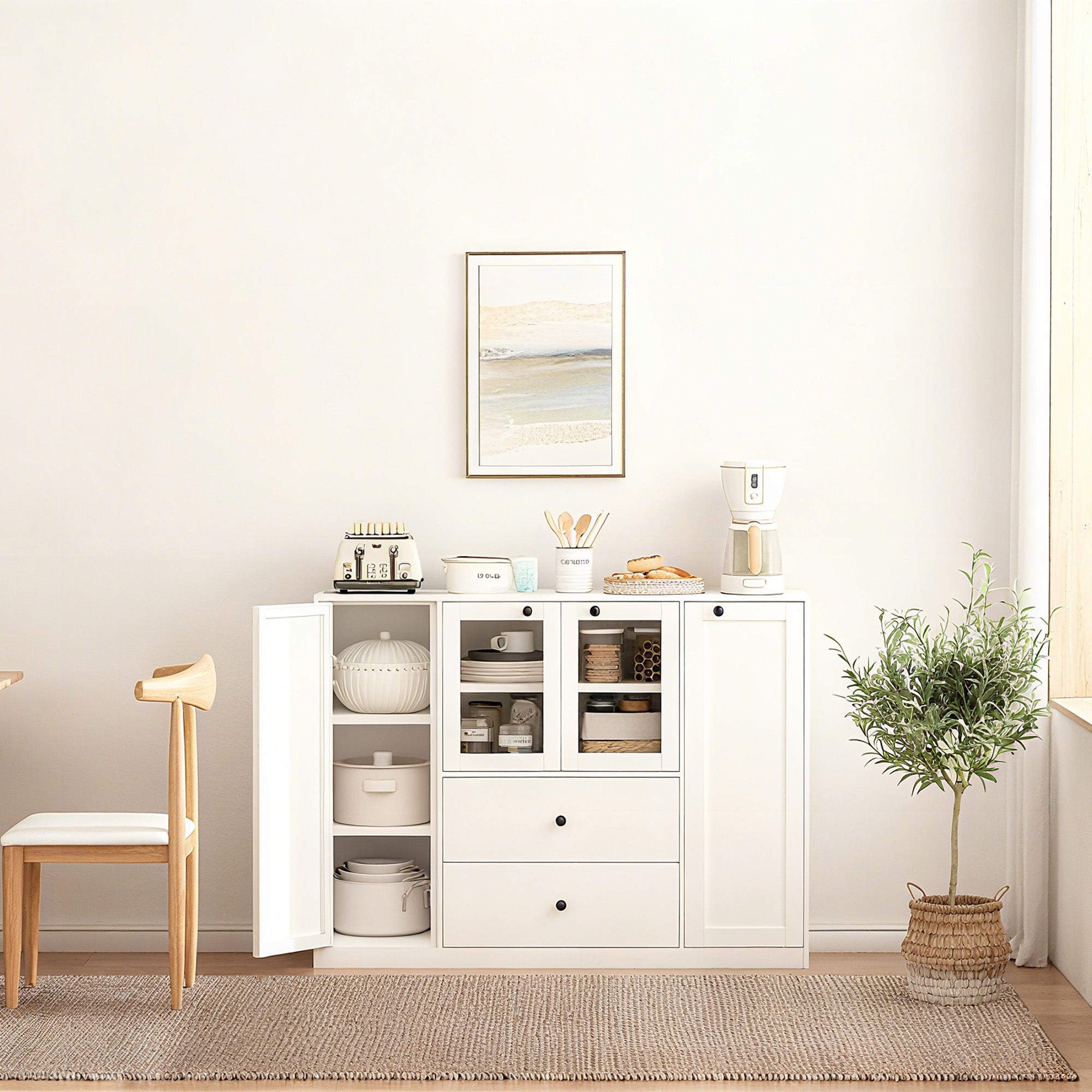 White Steel Sideboard cabinet