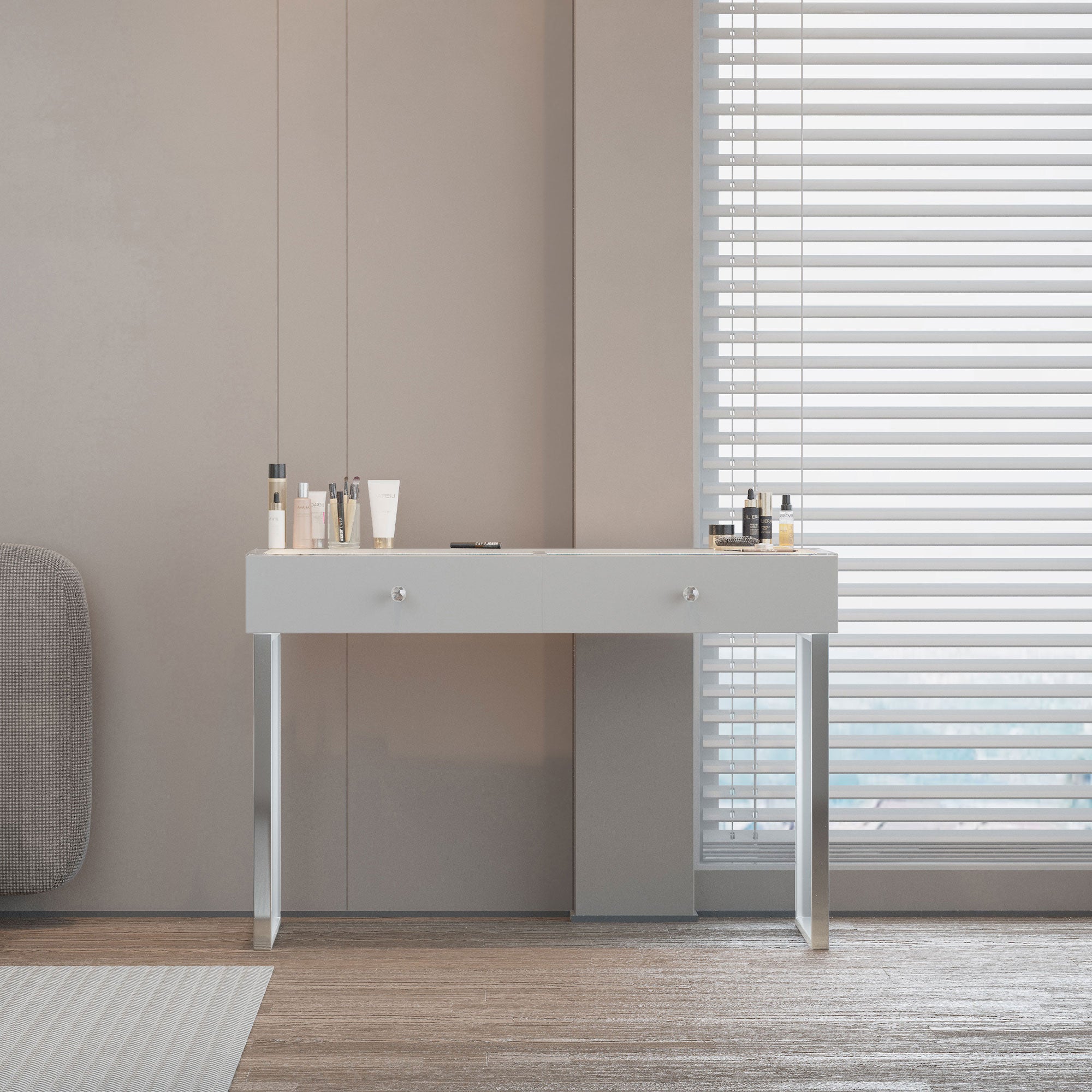 Alice Vanity Desk Pro - 2 Storage Drawers_VANITII