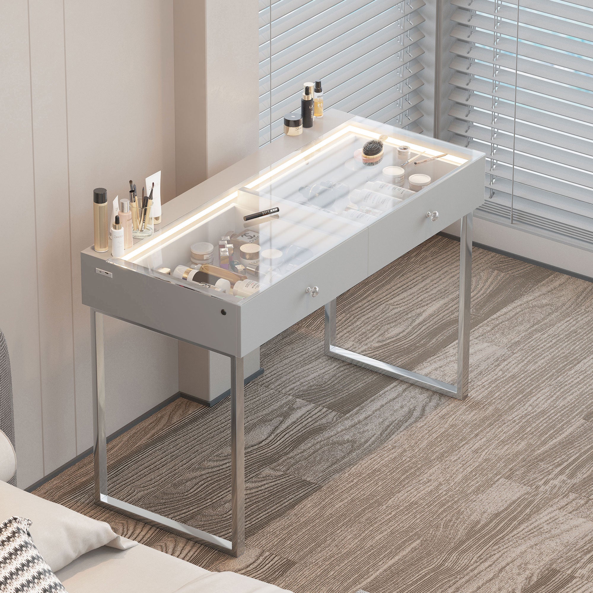 Alice Vanity Desk Pro - 2 Storage Drawers_VANITII