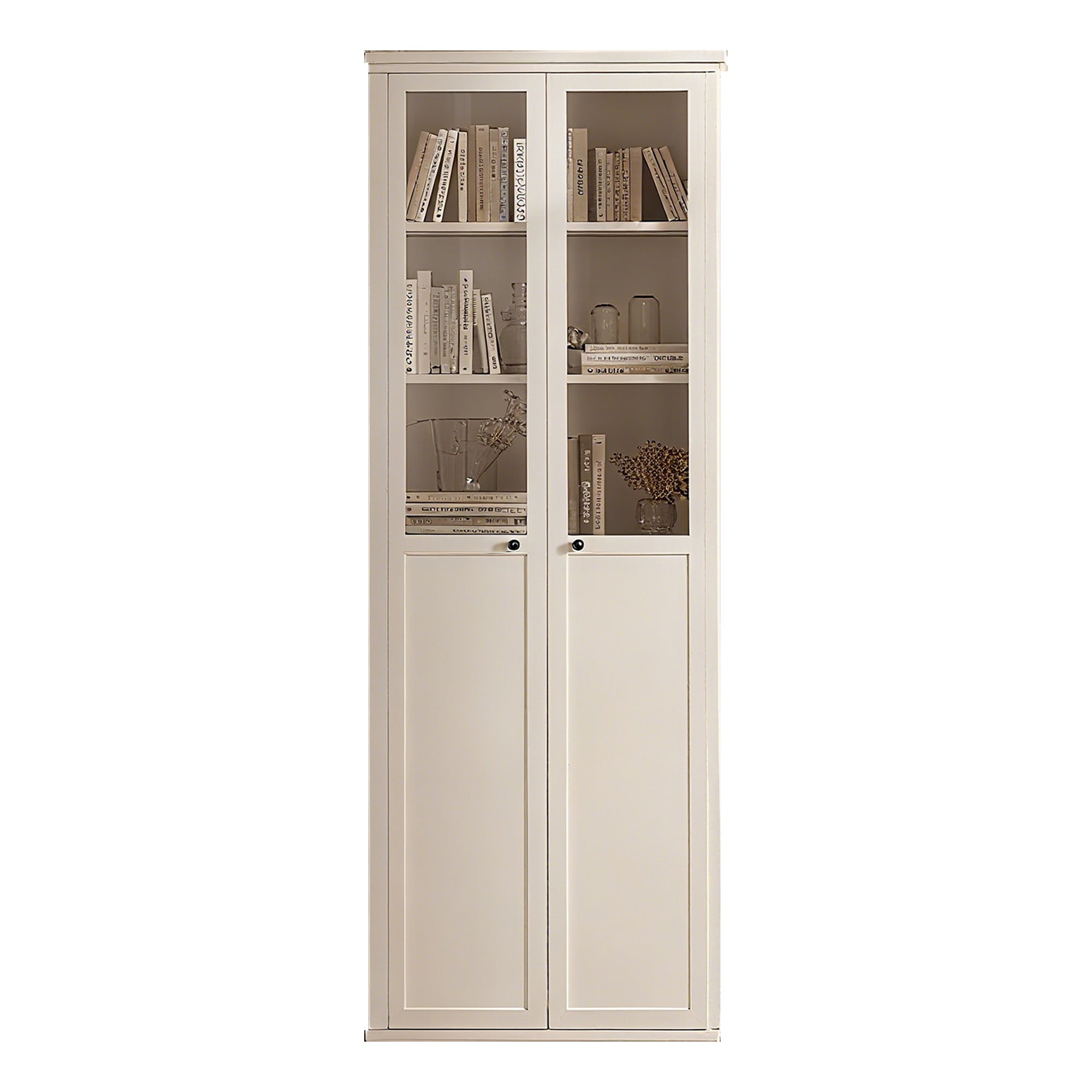 Glass-Door Steel Bookcase Cabinet